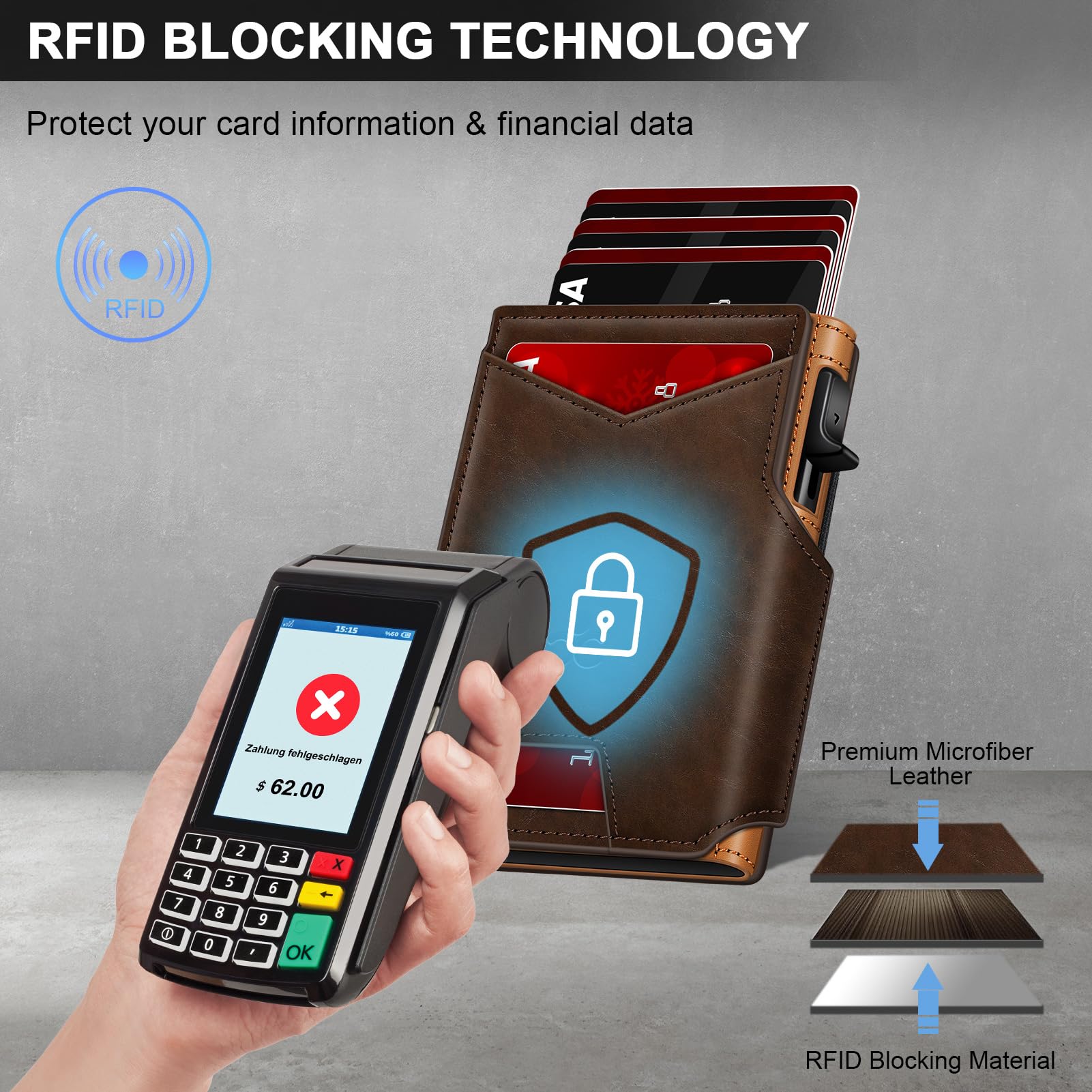 SEMORID RFID Slim Pop-Up Wallet for Men – 13 Cards