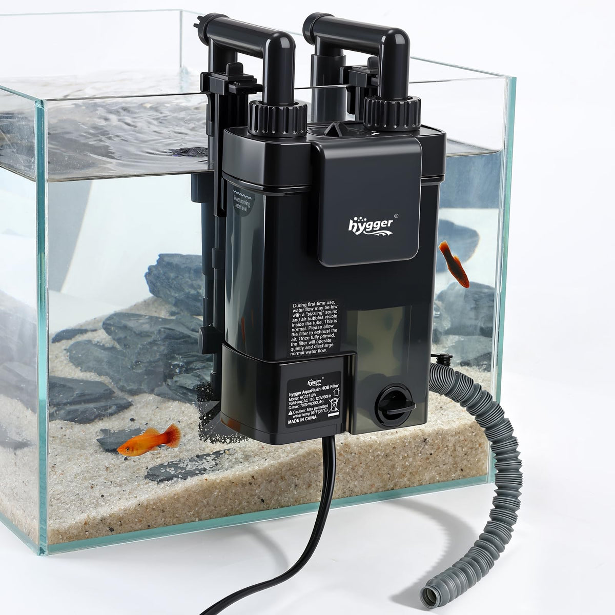 hygger Hang On Back Aquarium Filter with Debris Collection - hygger Official Imagery - 1