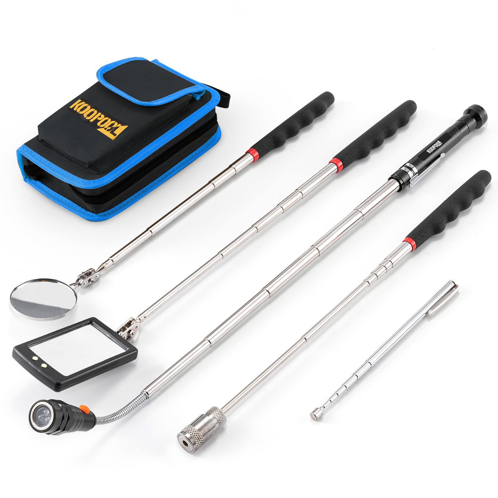 KOOPOOL Telescoping Magnetic Pickup Tool Set, Inspection Mirror Telesc - View 9