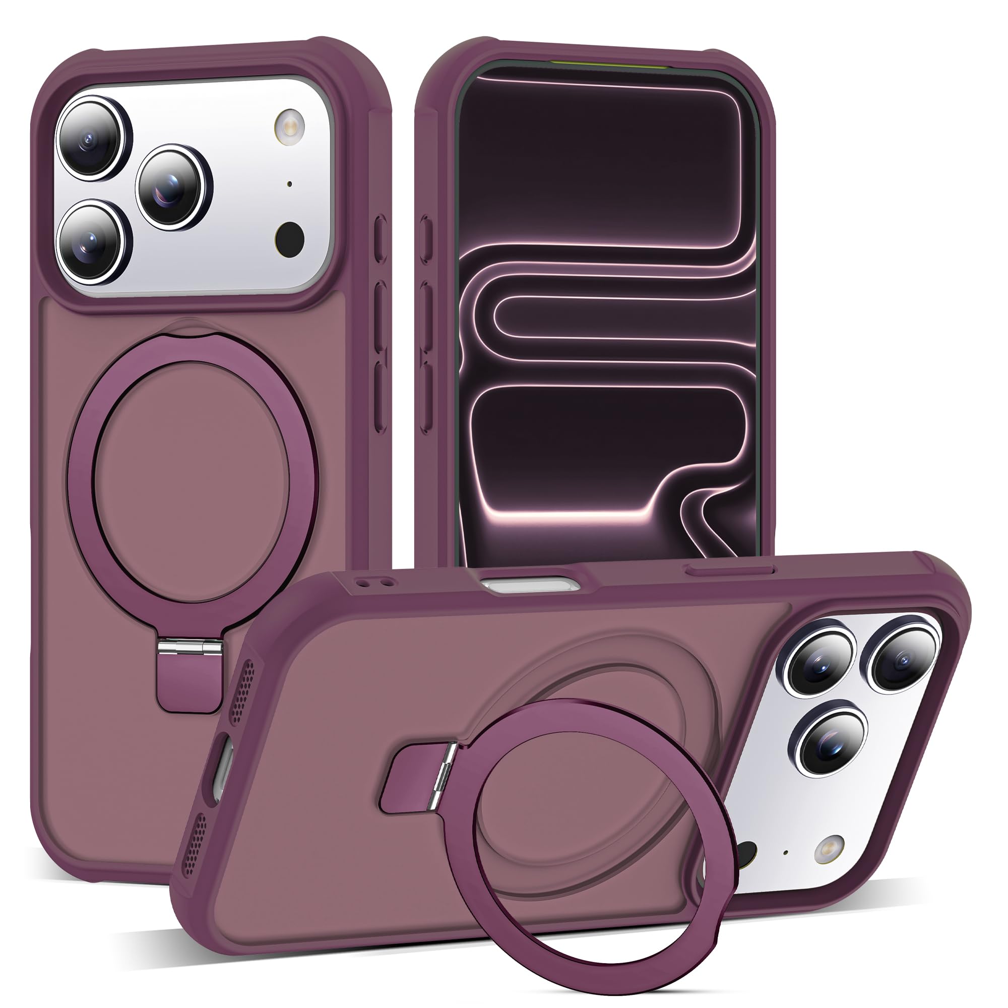 SKYLMW Compatible with iPhone 17 Pro Case with Stand Wine - SKYLMW Official Imagery - 2