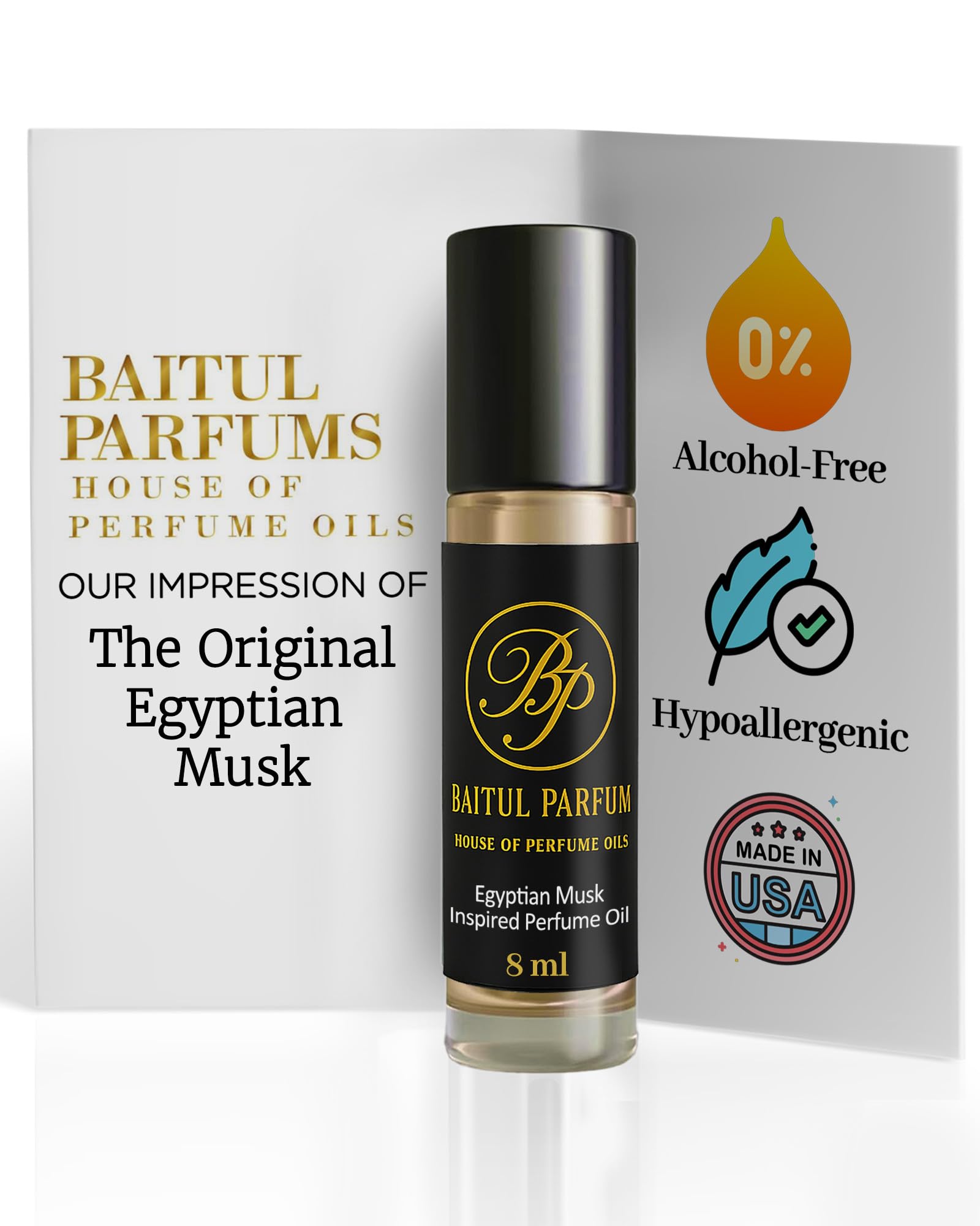 The Original Egyptian Musk Fragrance Perfume Oil Roll On 8ml, - Product Imagery