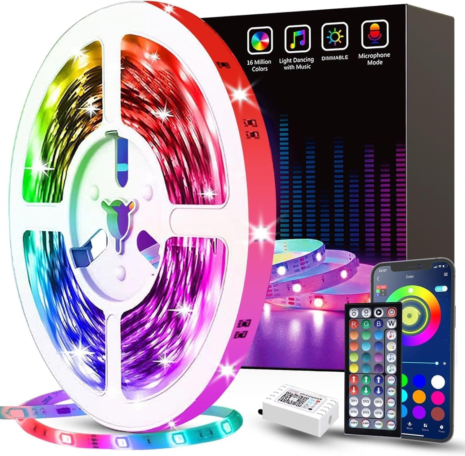 Tenmiro 50ft Led Strip Lights, Smart Led Lights Strip Music Sync - Tenmiro Official Product View 1