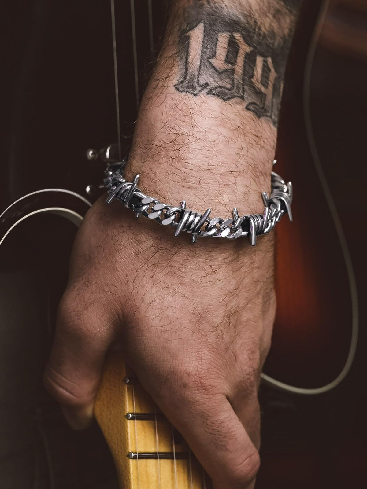 Bandmax Bold Punk Stainless Steel Barbed Wire Chain Bracelet - Bandmax Official Imagery - 5