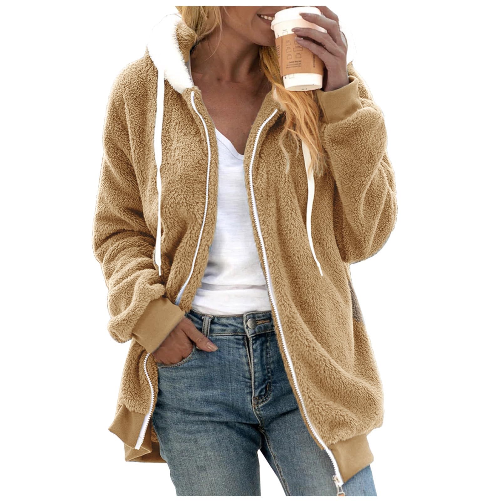 SHAOBGE Oversized Fuzzy Fleece Jackets For Women Fashion 2024 - Product Imagery