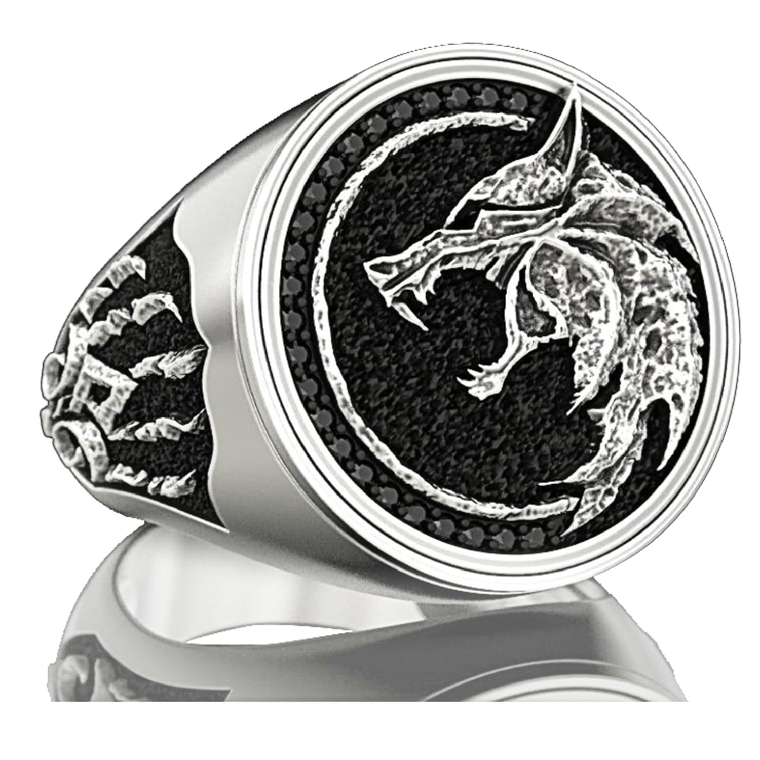 Men's Punk Wolf Head Ring – Stainless Steel Viking