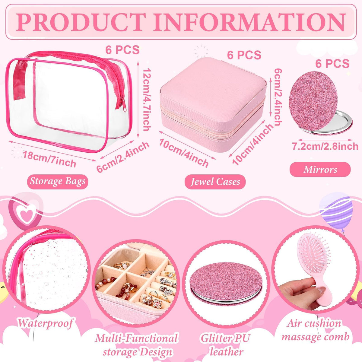 54Pcs Spa Party Supplies Pink Sleepover Favors for Women - Shknldzsm Official Imagery - 4