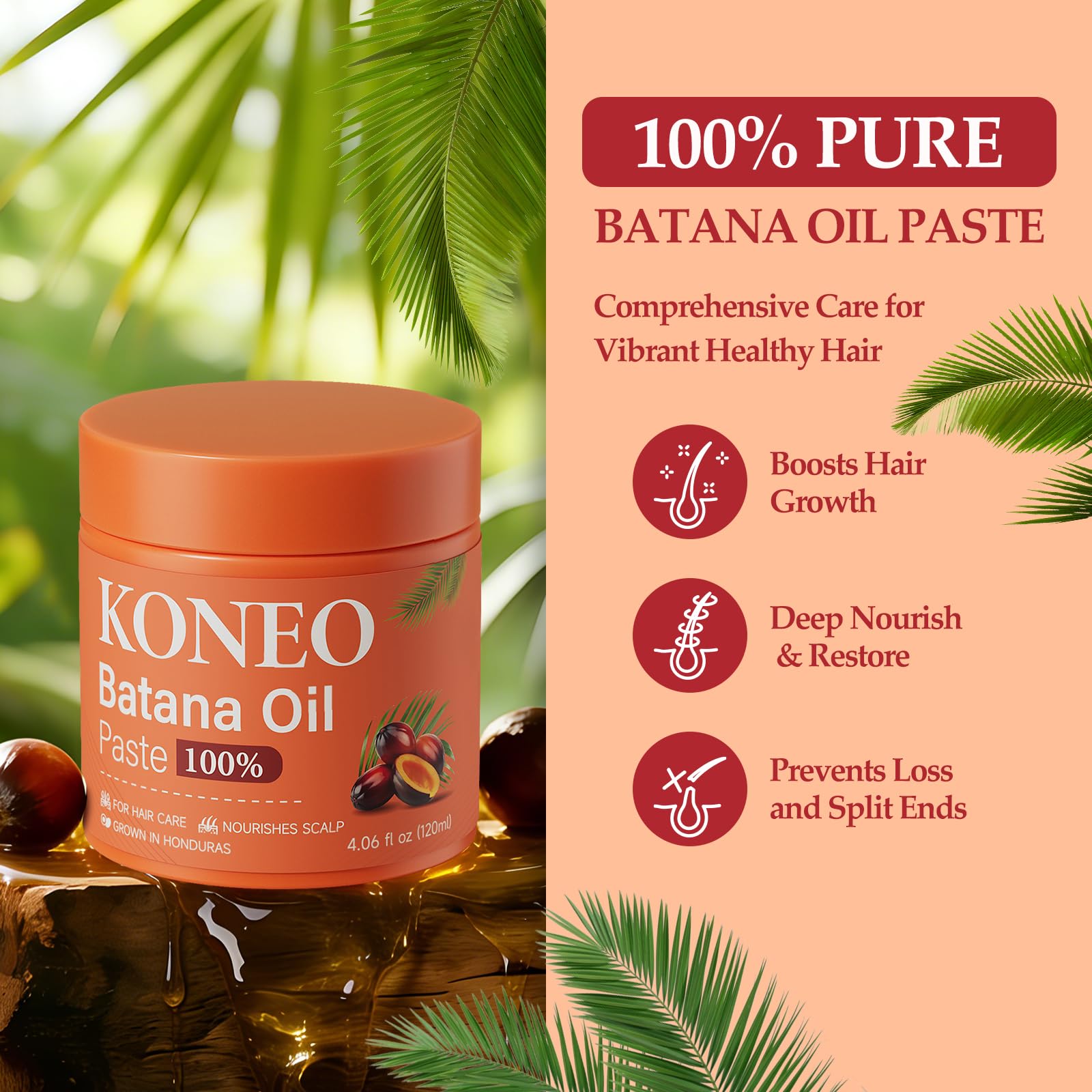 KONEO Hair Growth Cream for 100% Pure Batana Oil - Raw Batana Oil Paste from - KONEO Official Product View 3