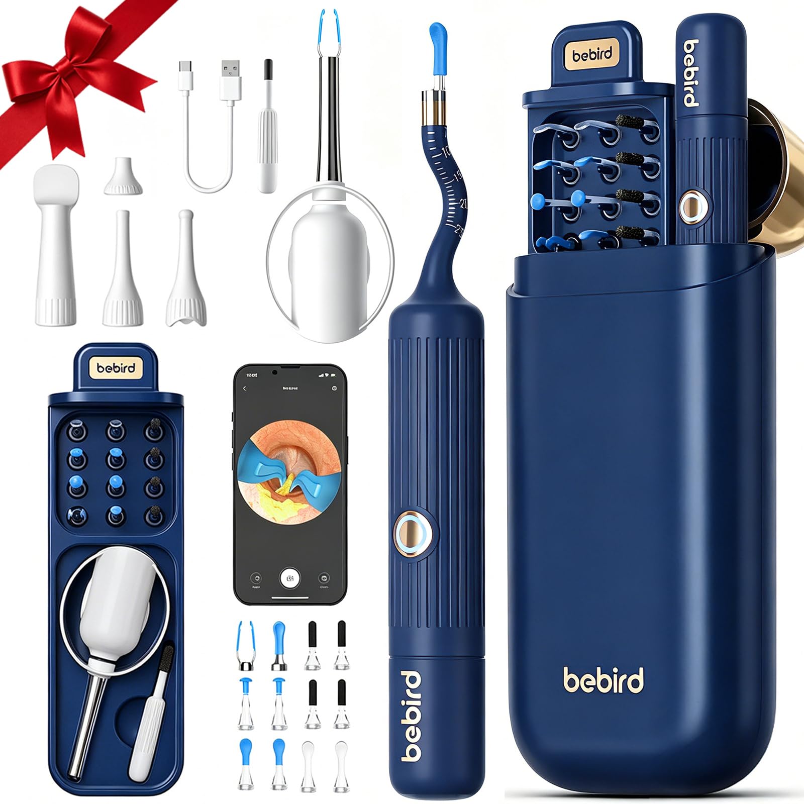 Ear Wax Removal Camera with Light, 1080P HD Visual Ear Cleaner, - Product Imagery