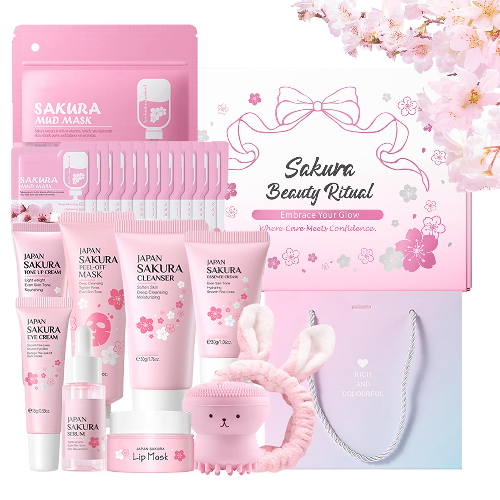 Skin Care Set Sakura Women Beauty Gift Sets Korean Skin Care - Fashion Base