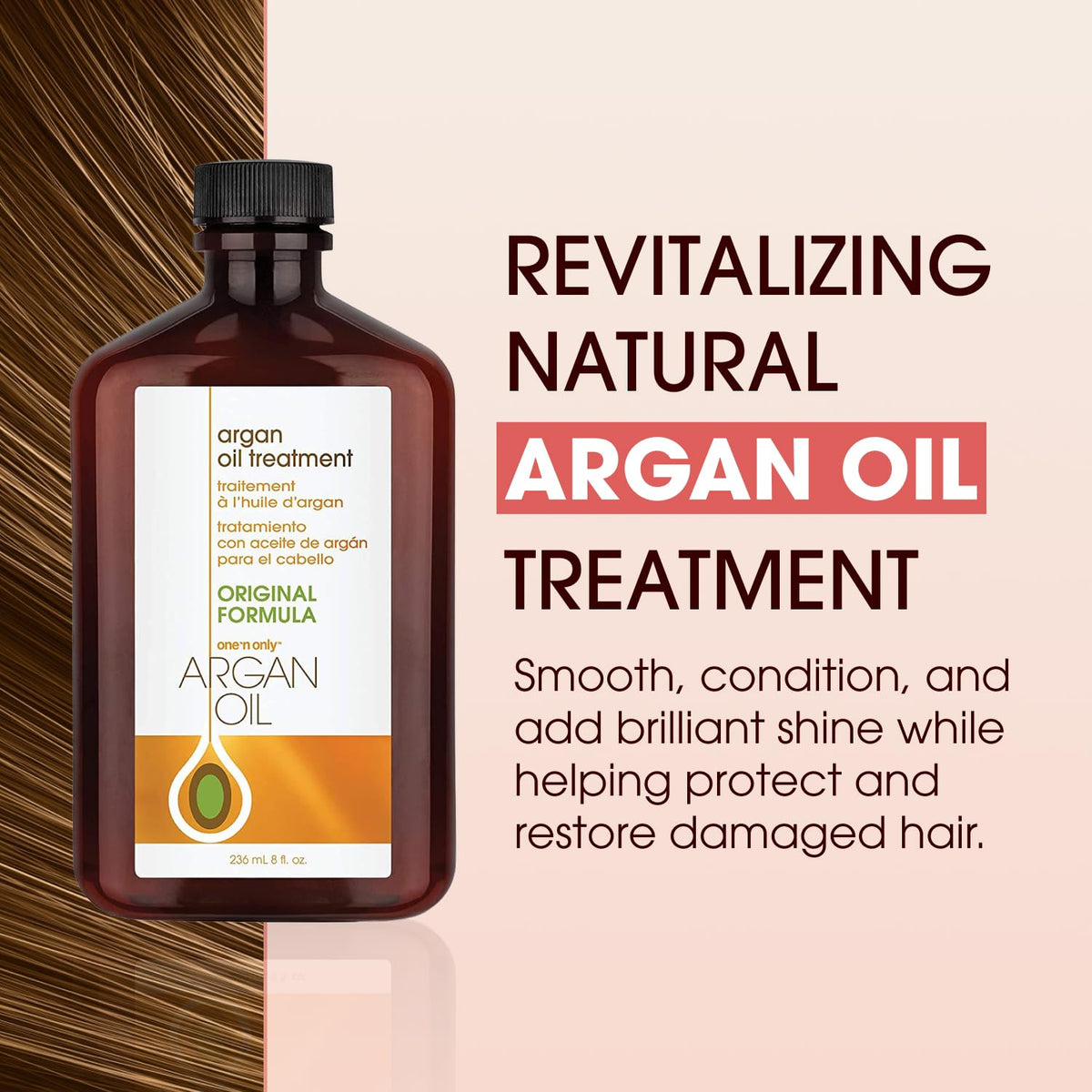 One n Only Argan Oil Hair Treatment Frizz Control Serum 8 oz - One 'N Only Official Imagery - 4