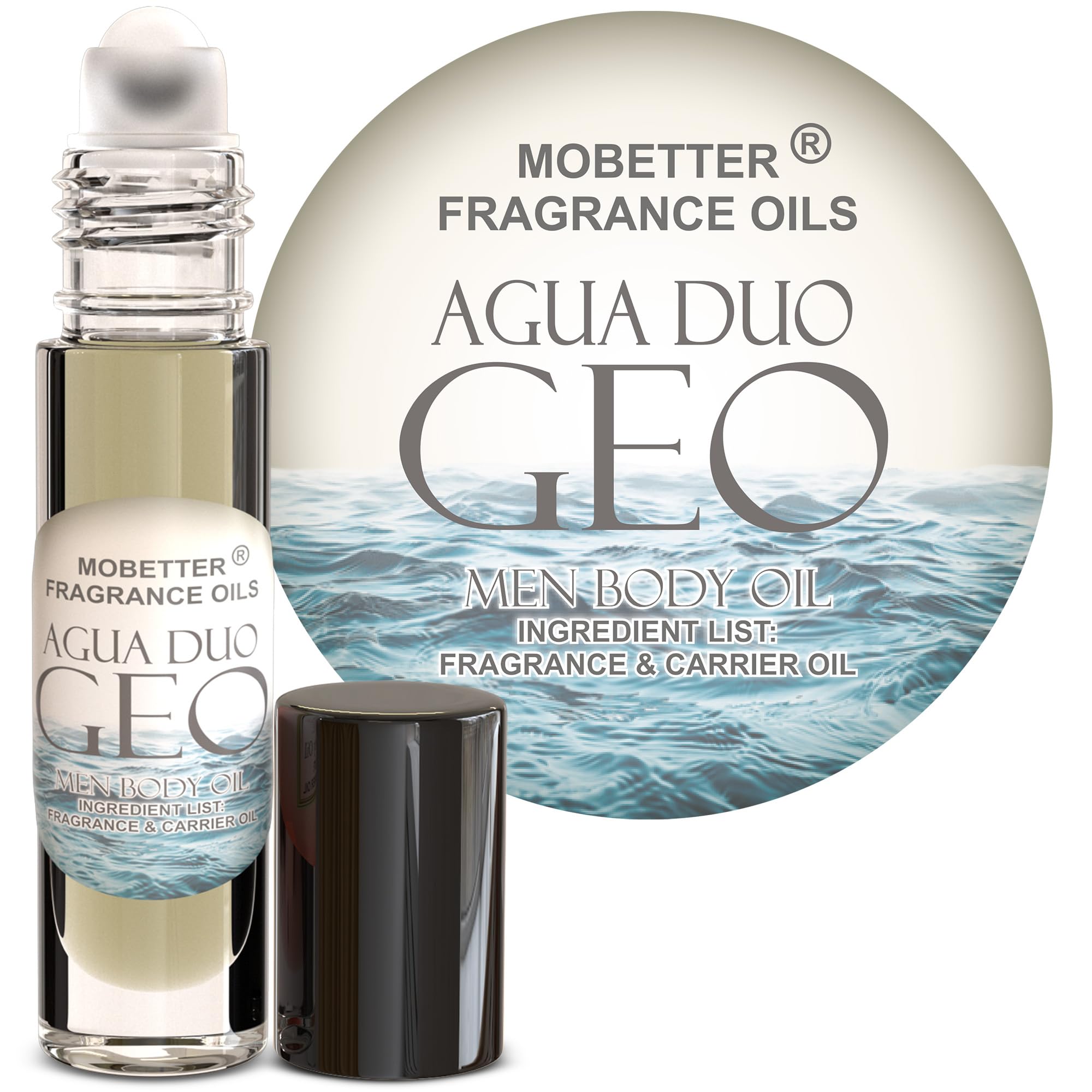 MOBETTER FRAGRANCE OILS Agua Duo Geo Men Fragrance Body Oil - Product Imagery