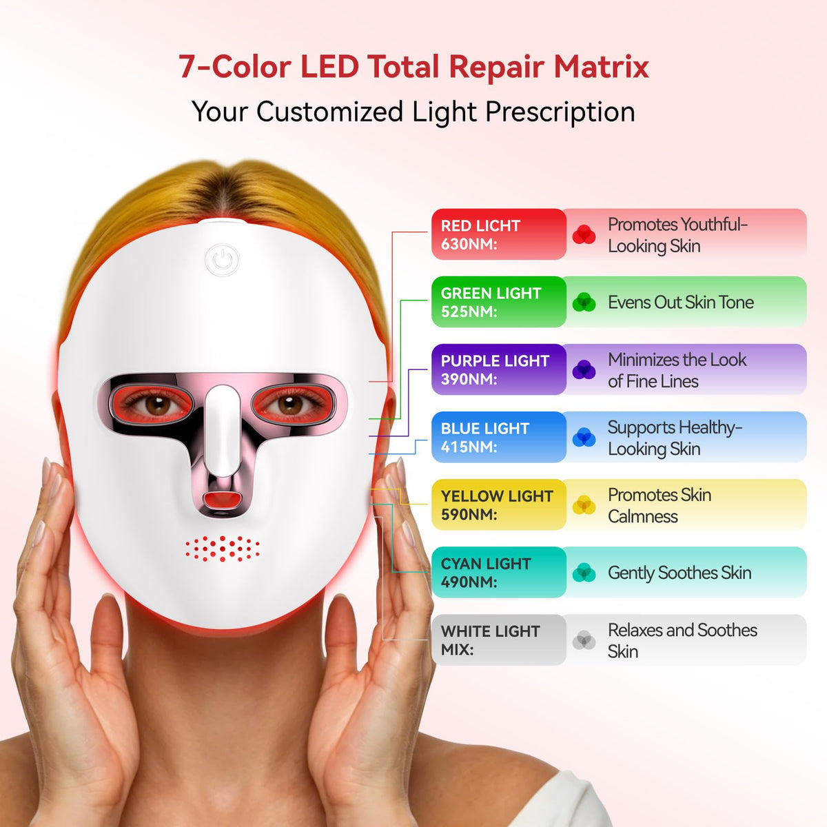 Led Mask Light Therapy Cordless Rechargeable Face Mask with - ViLeeLia Official Imagery - 4