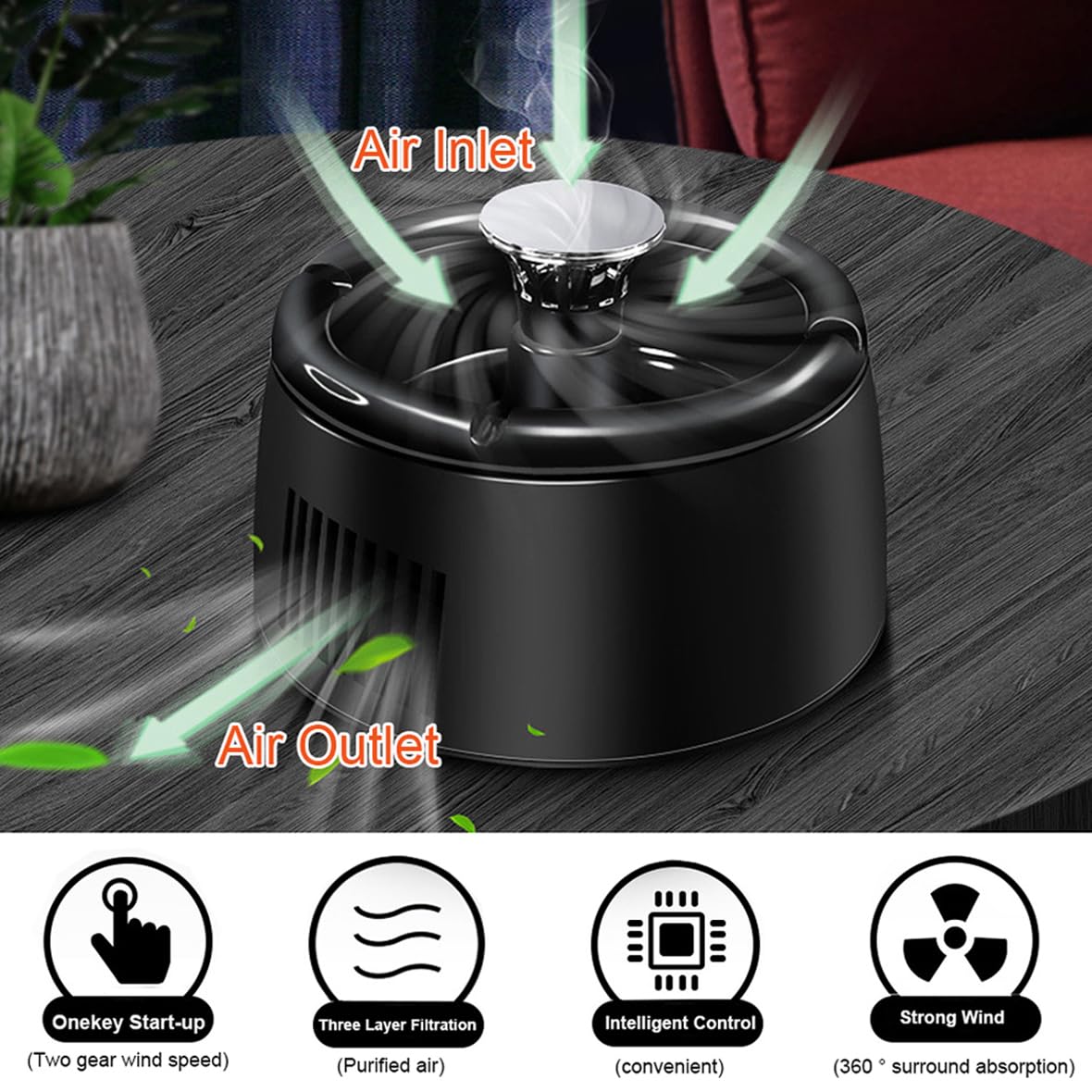 Smokeless Ashtray Smoke Removing Ash Tray Multifunctional 2 - AJINIEHJ Official Imagery - 6