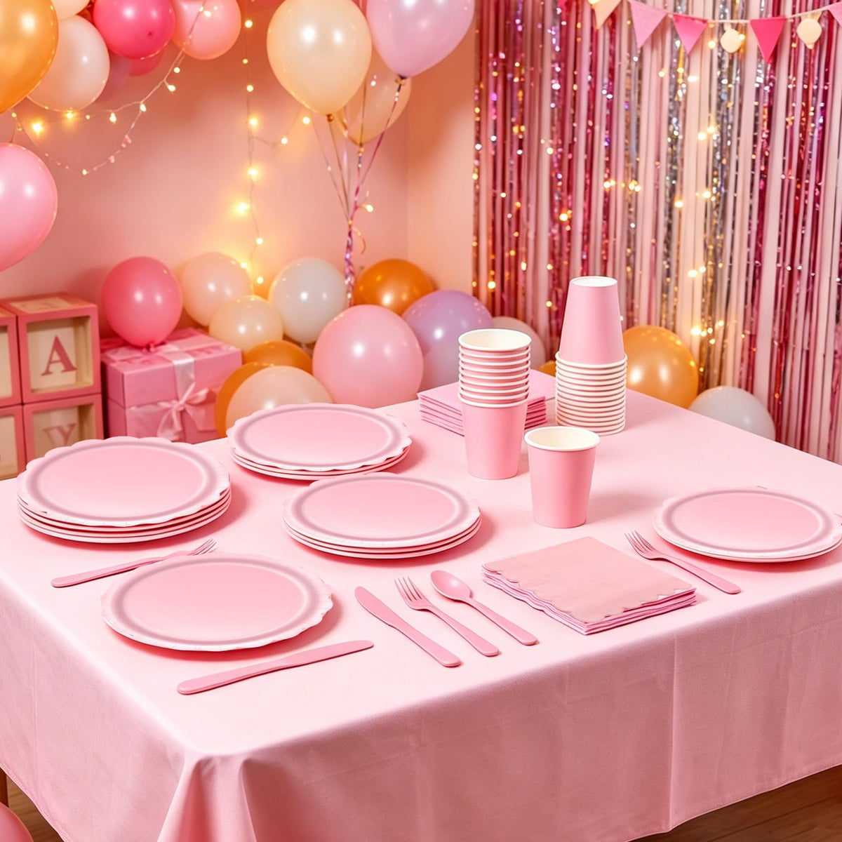 287PCS Pink Party Decorations Set Complete 25 Guests - ZSYFXT Official Imagery - 4