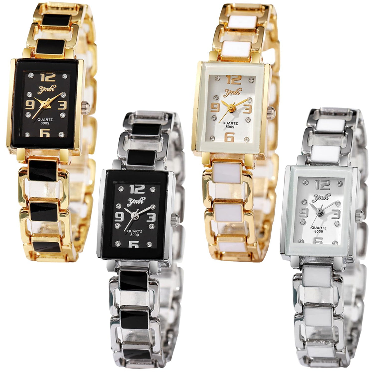 4 Pack Women s Rectangular Watches Vintage Dress Analog - dayutech Official Imagery - 2
