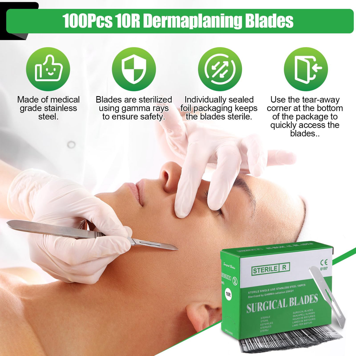 Geiserailie 10R Blades Dermaplaning Kit Complete Dermaplane - Geiserailie Official Imagery - 3