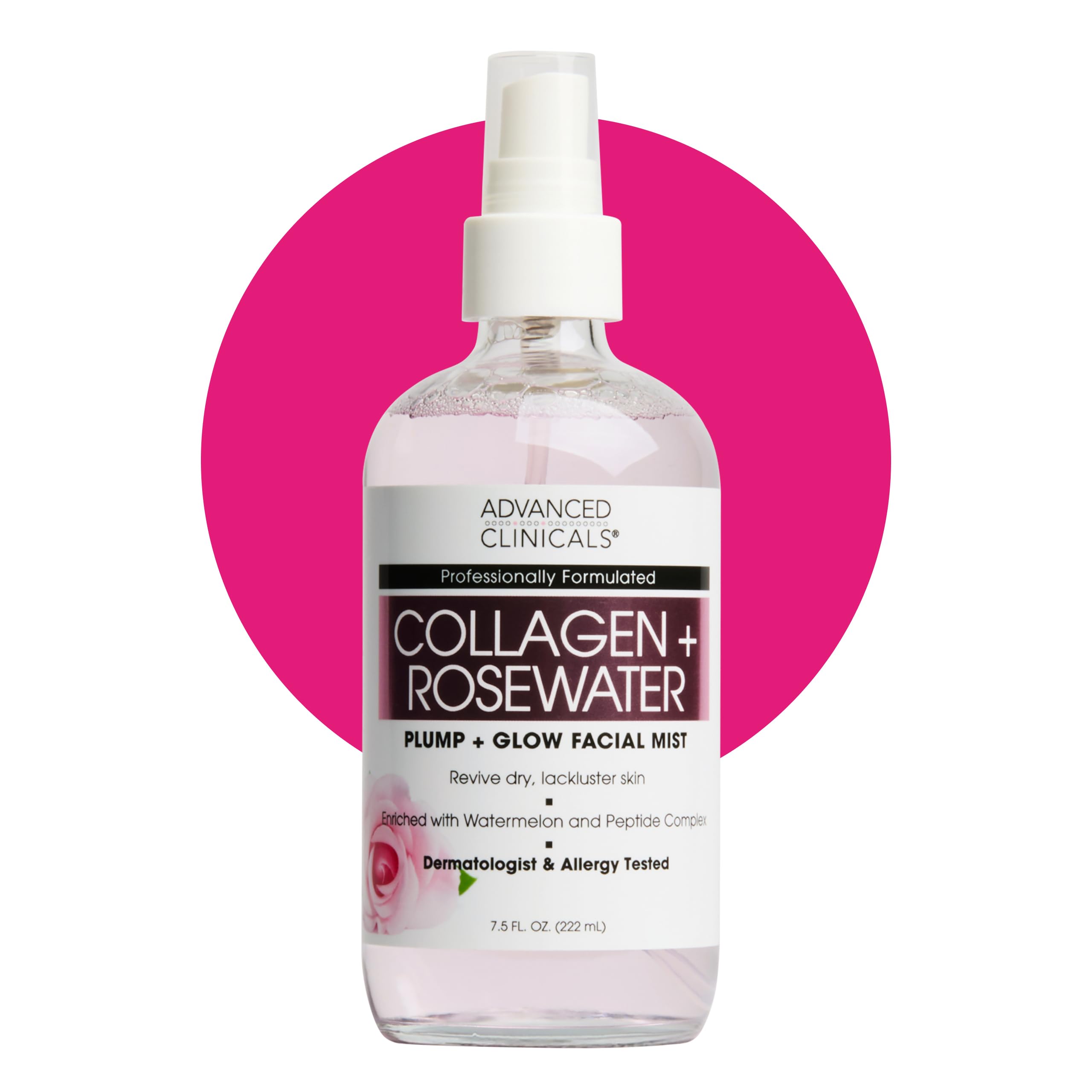 Advanced Clinicals Collagen Rosewater Face Mist Skin Care - Product Imagery