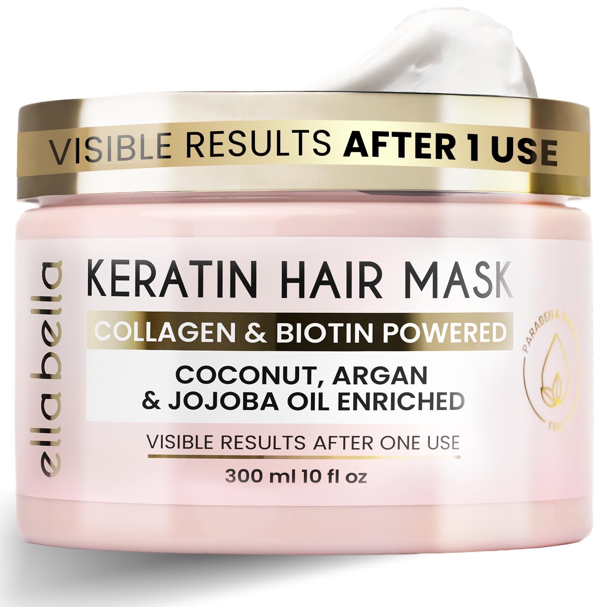 ELLA BELLA® Keratin Hair Mask, Deep Conditioning Hair Repair Treatment - ELLA BELLA Official Product View 2