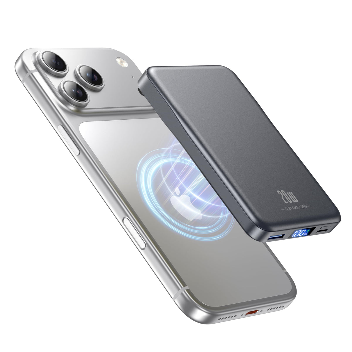 Magnetic Portable Charger 10000mAh Fast Charging MagSafe - Aobbow Official Imagery - 2