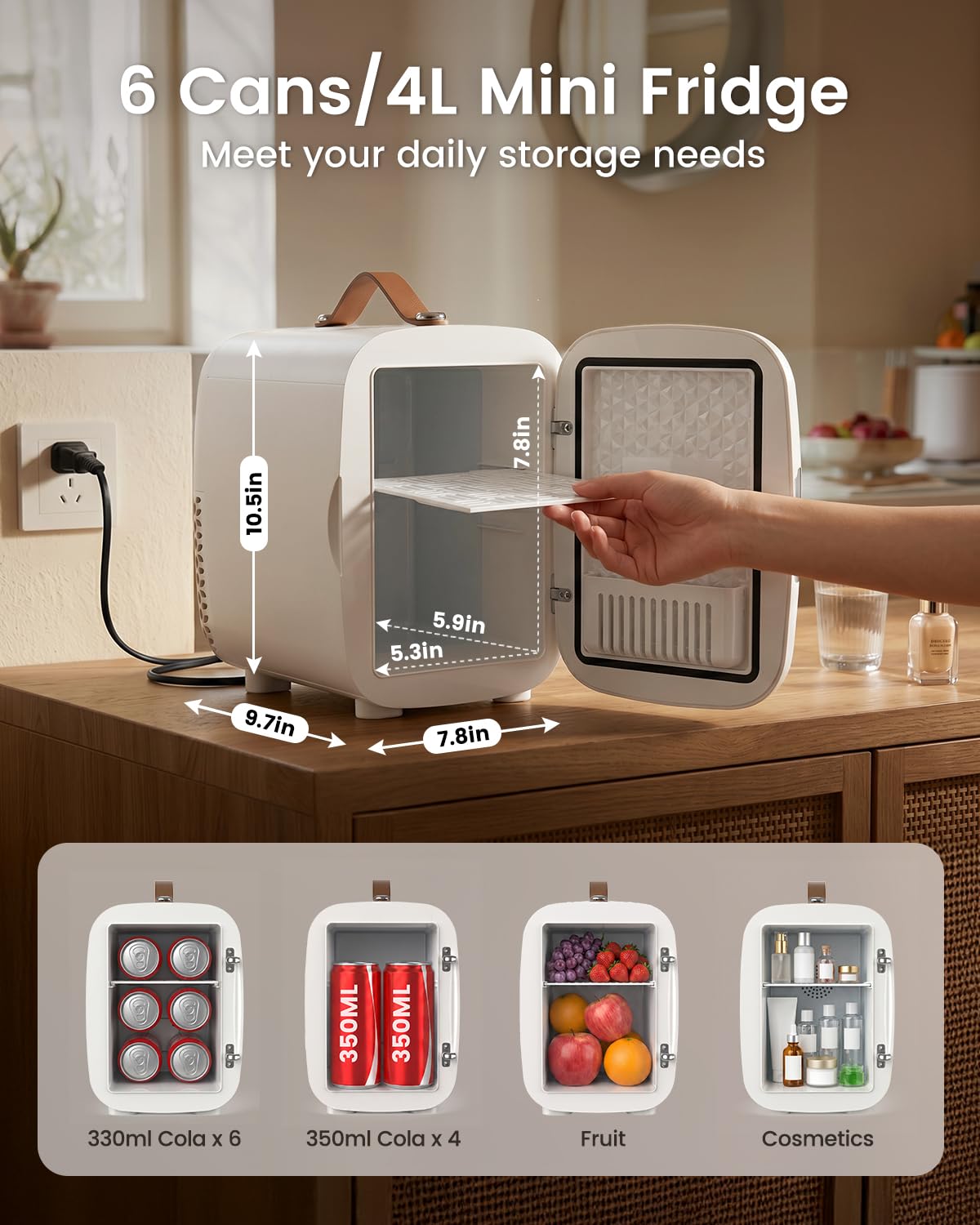 Cosmetic Fridge Portable Mini Fridge for Skincare Food - FANSEXPERT Official Imagery - 3