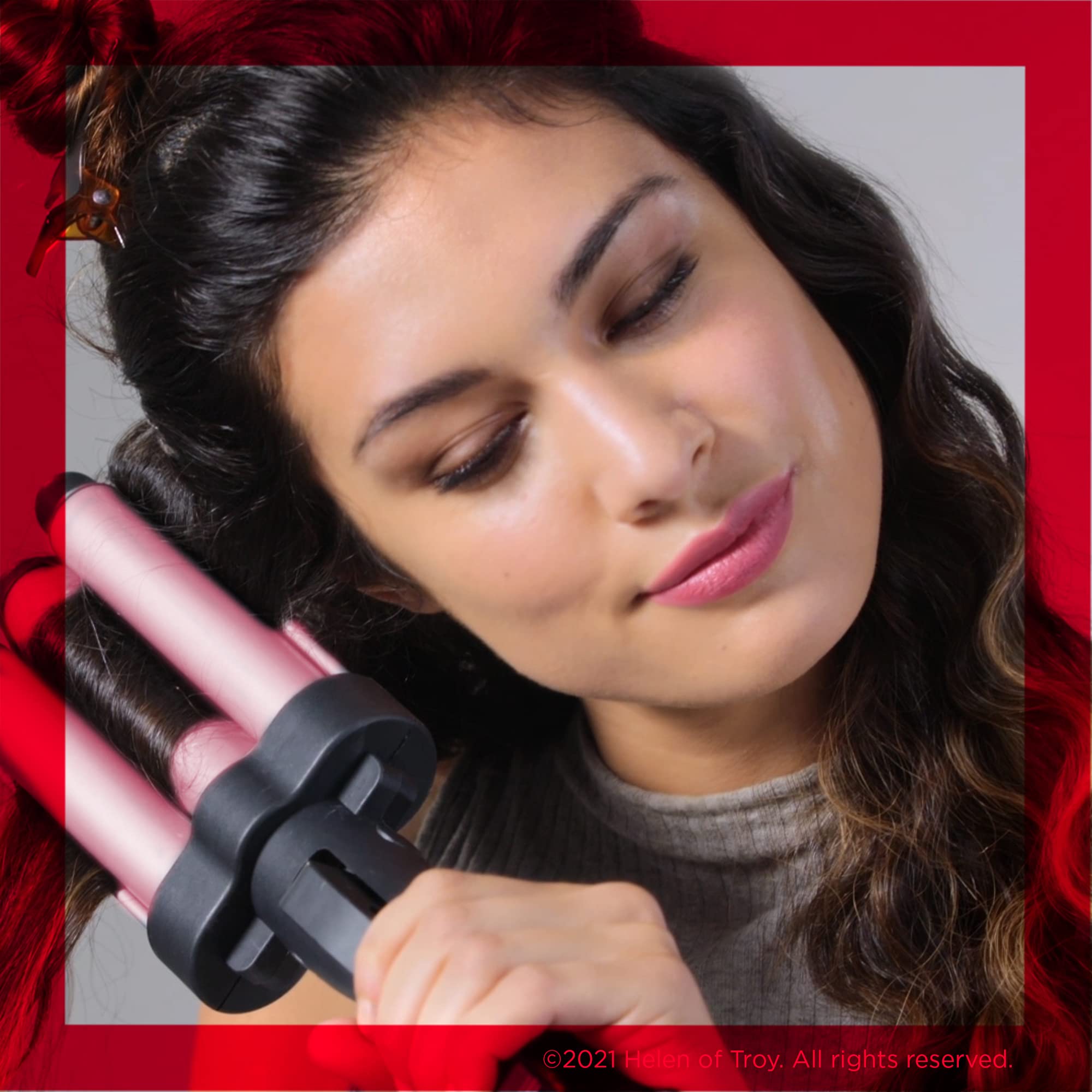 REVLON 3 Barrel Jumbo Hair Waver, Pink