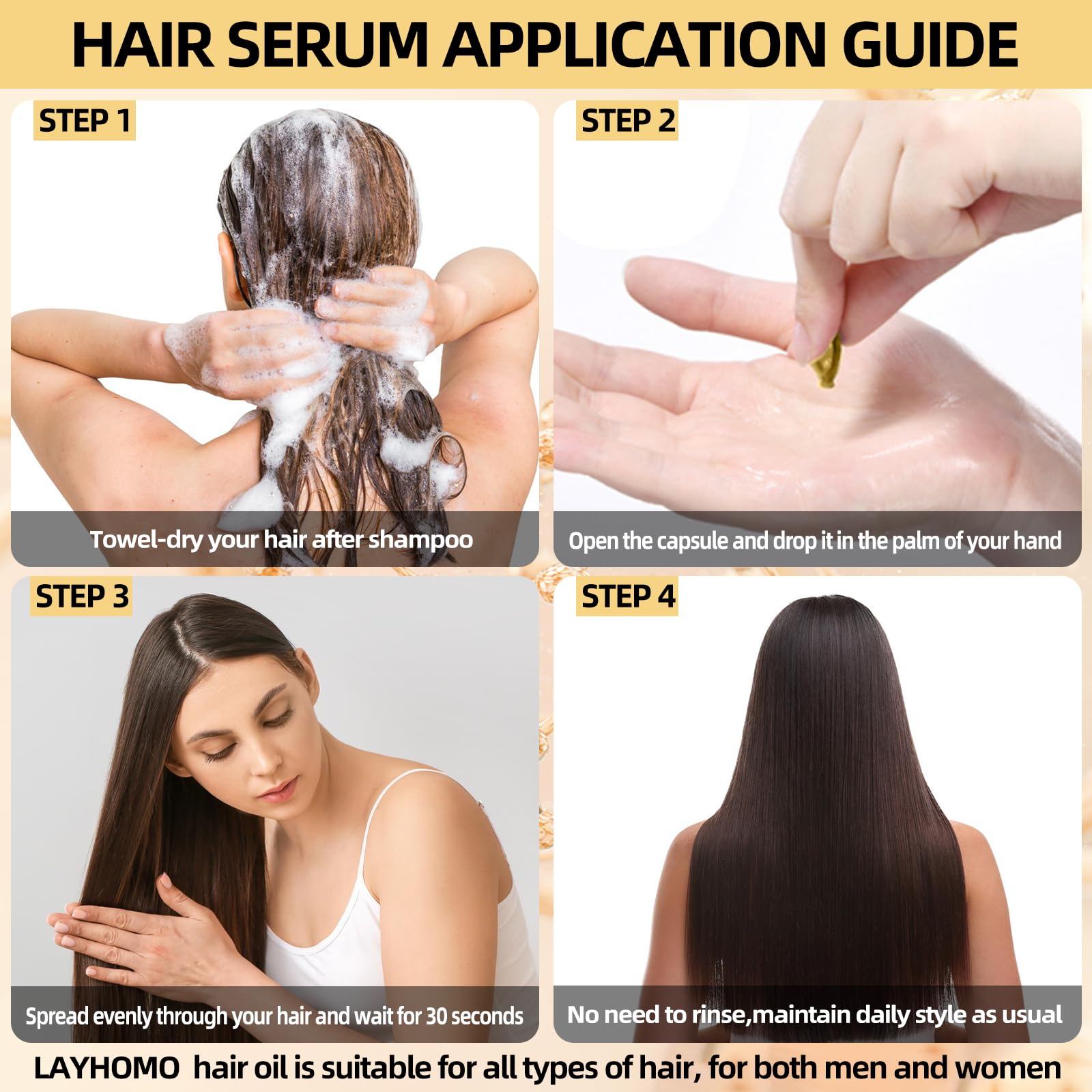 Layhomo Keratin Hair Treatment Serum Oil Capsules (40 Pcs)