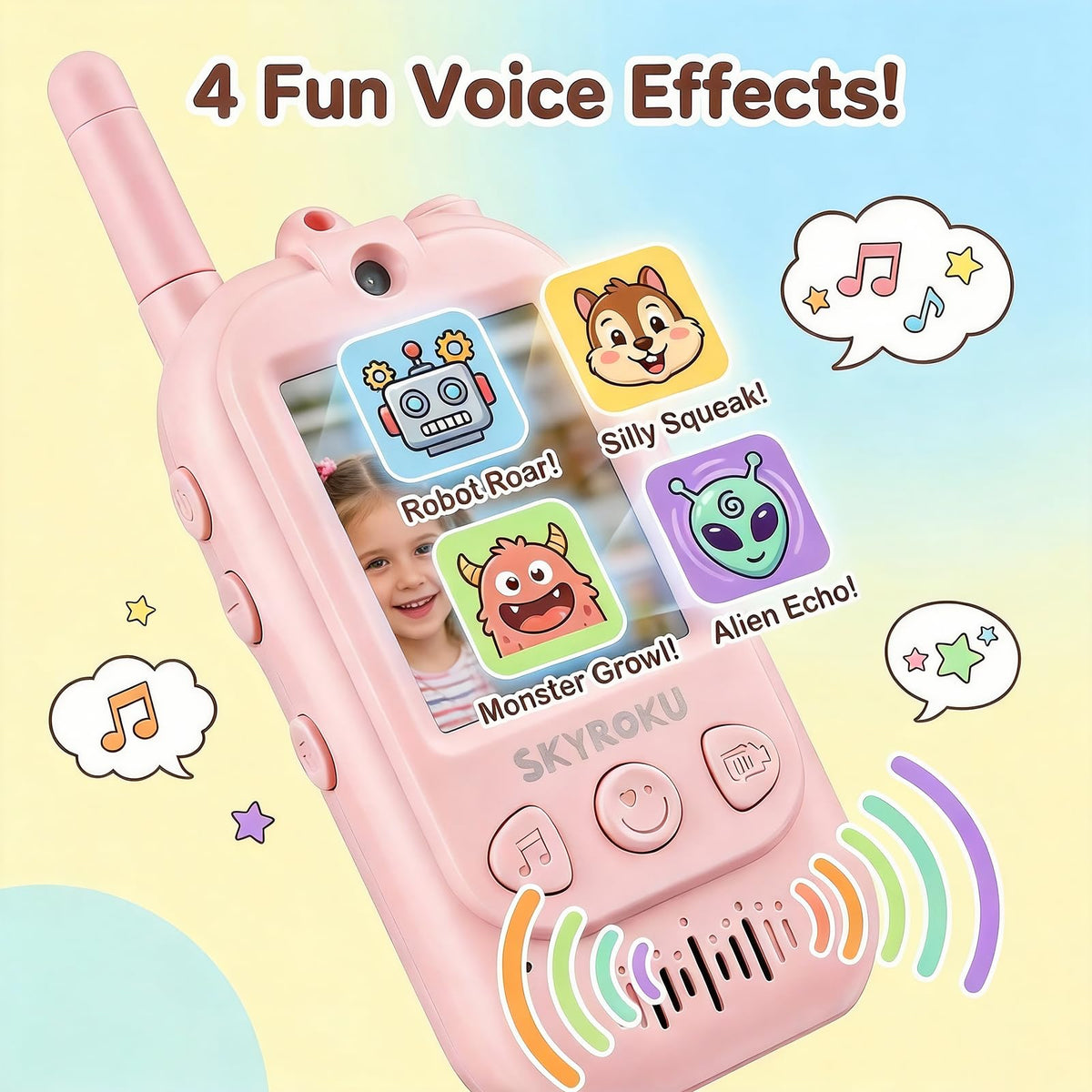 2 Walkie Talkies for Kids Video Call Toys Gifts for Boys - SKYROKU Official Imagery - 5