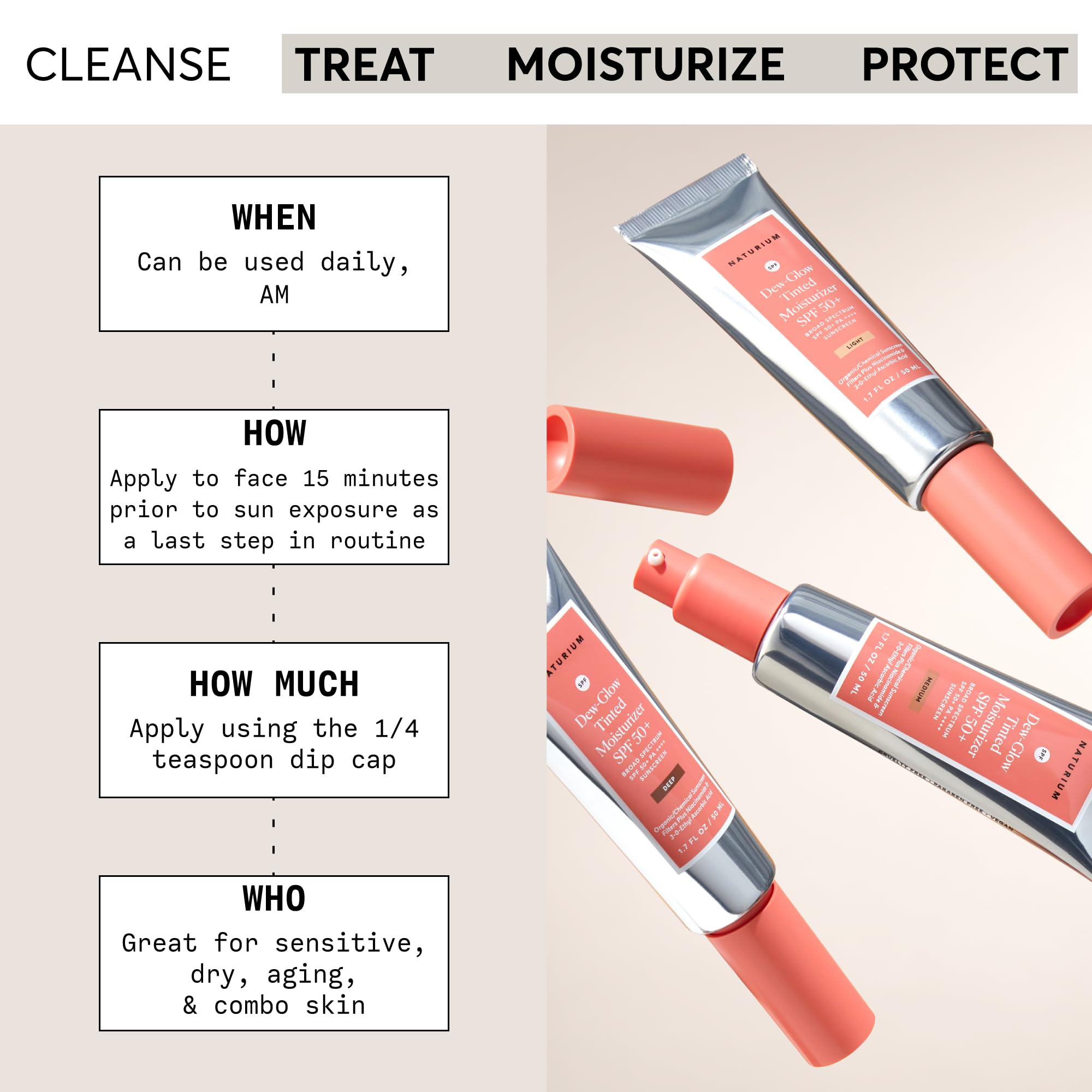 Naturium Dew Glow Tinted Moisturizer SPF 50 Medium Daily - Naturium Official Imagery - 6