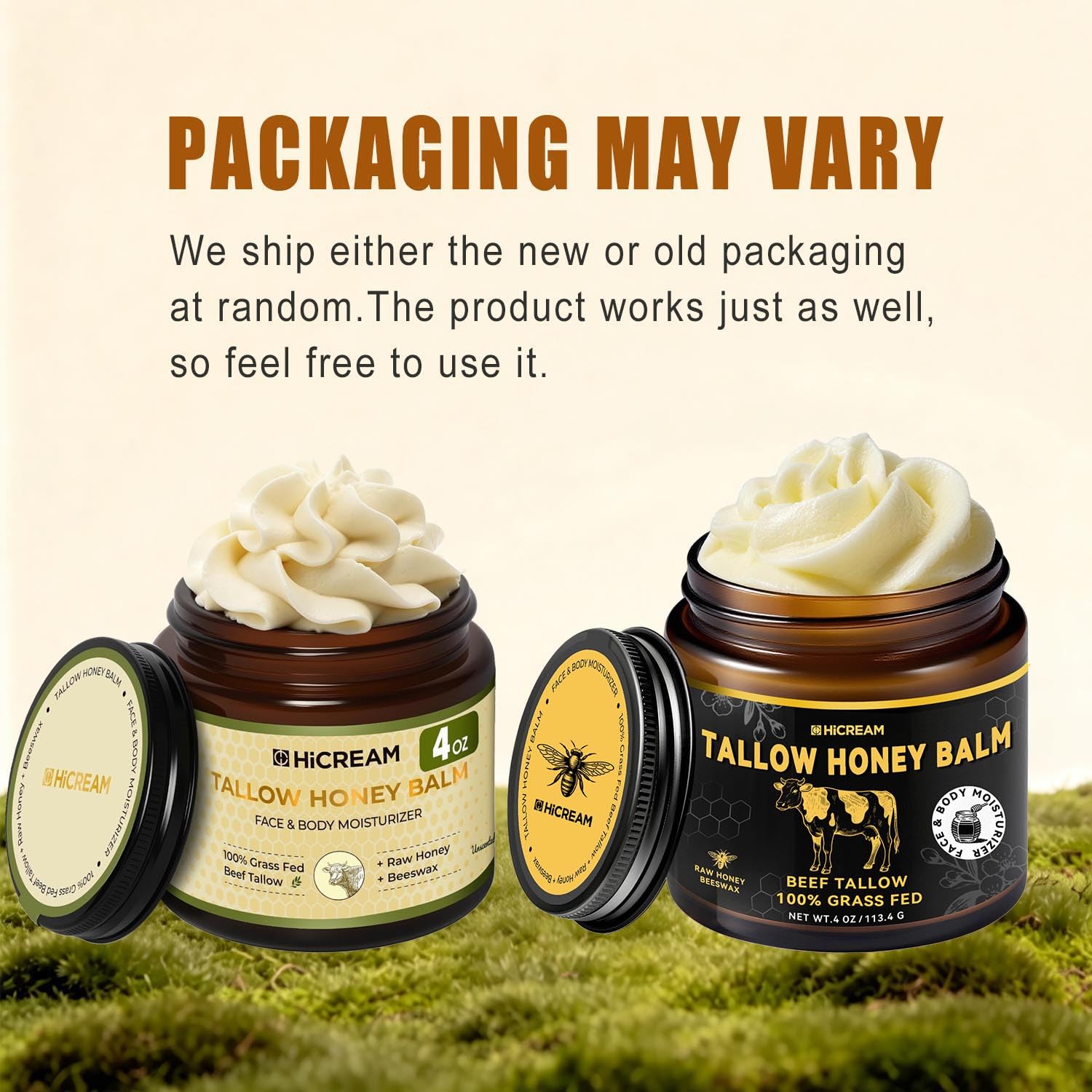 Hicream Beef Tallow for Skin, Beef Tallow and Honey Balm, 100% Or - Hicream Official Product View 3