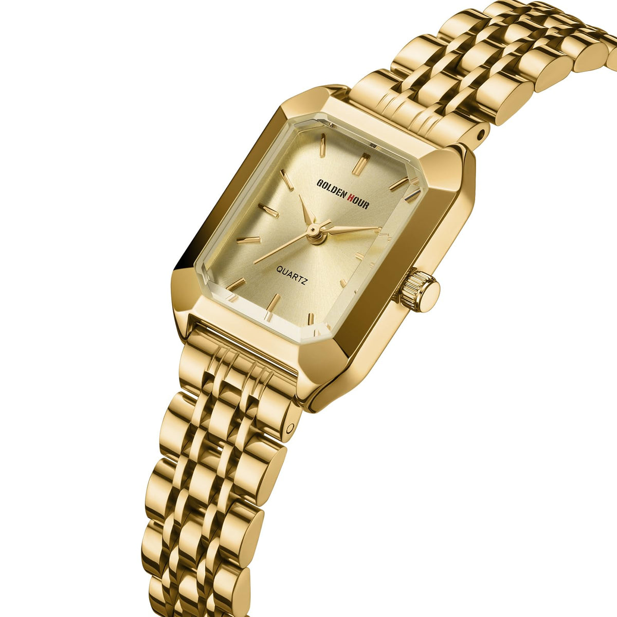 GOLDEN HOUR Women s Rectangular Quartz Watch Gold Tone - GOLDEN HOUR Official Imagery - 3
