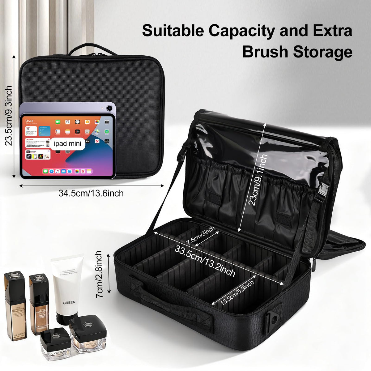 Greenfeather Travel Makeup Bag Professional Cosmetic Train - Greenfeather Official Imagery - 4