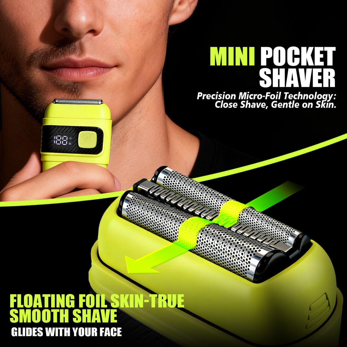 DSP Mini Electric Foil Shaver for Men Cordless Rechargeable - DSP Official Imagery - 3