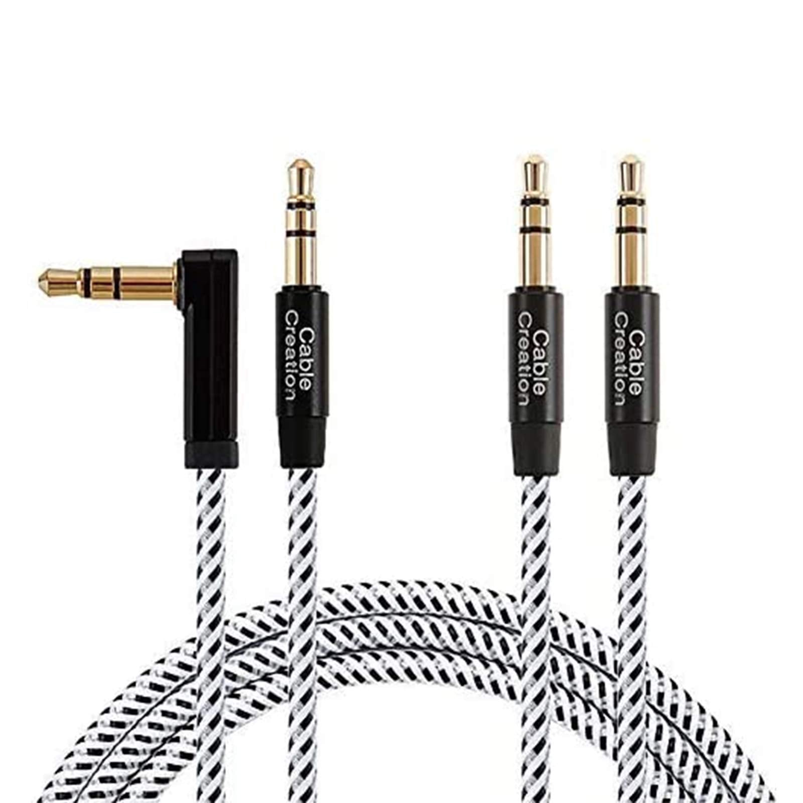 CableCreation 2-Pack 3.5mm Audio Cable 1.5FT/0.45M, 90 Degree Aux by CableCreation - Angle View 10