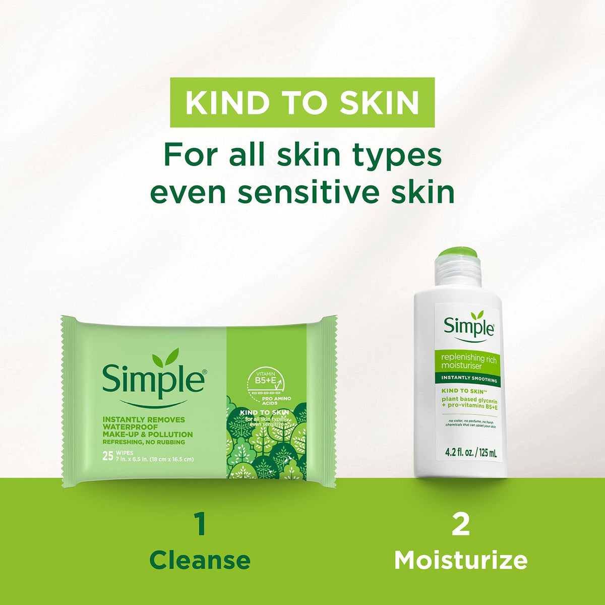Simple Kind to Skin Facial Wipes for Women Gentle Cleansing - Simple Official Imagery - 7