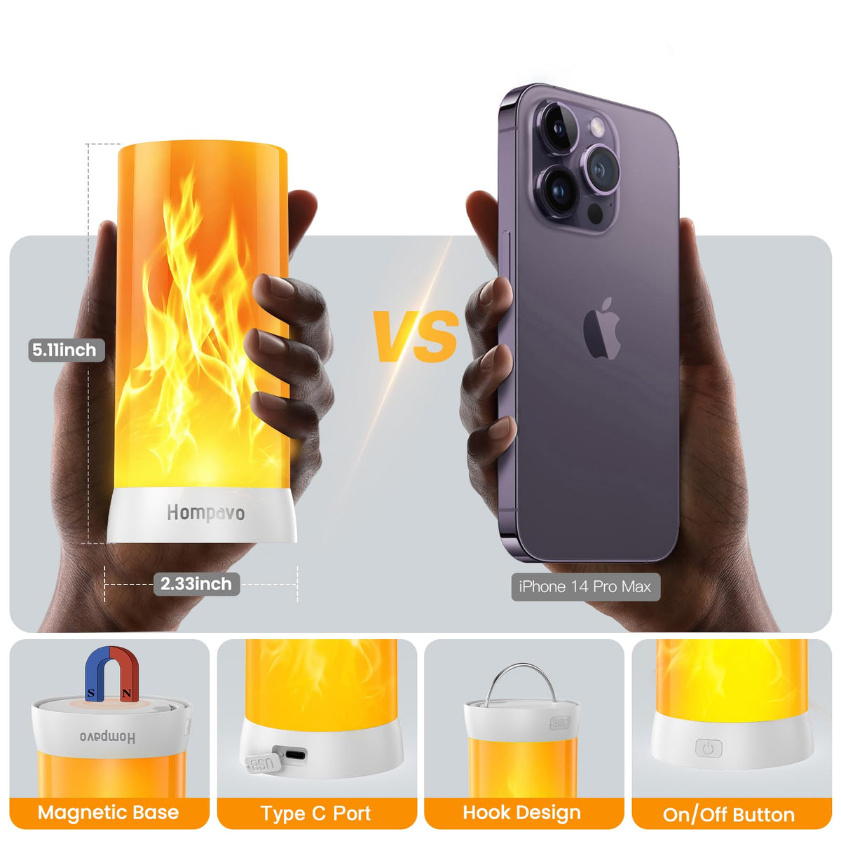 Upgraded Flame Lights with Remote Timer 4 Mode Rechargeable - Hompavo Official Imagery - 6