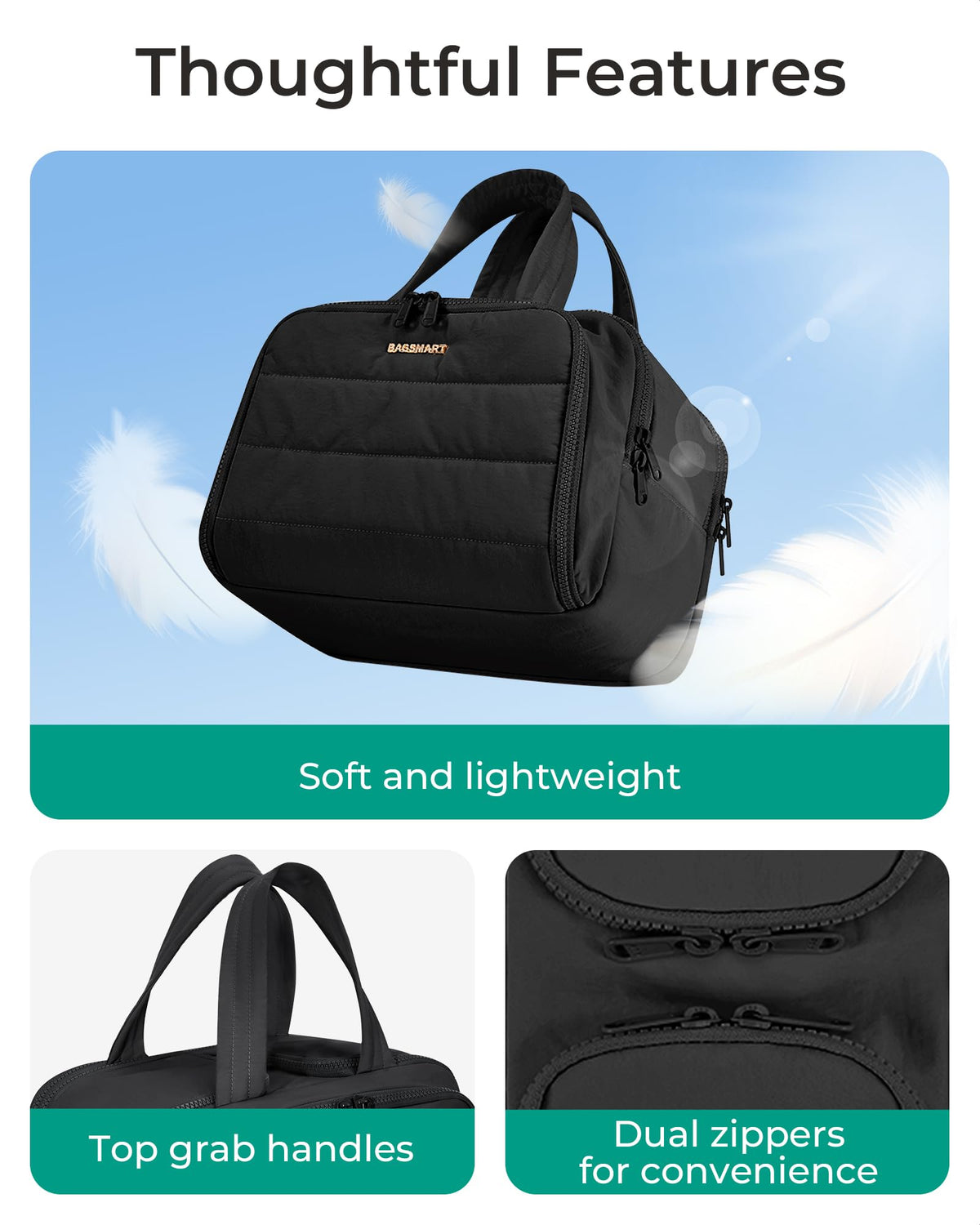 BAGSMART Travel Toiletry Bag Lightweight Large Wide open - BAGSMART Official Imagery - 7