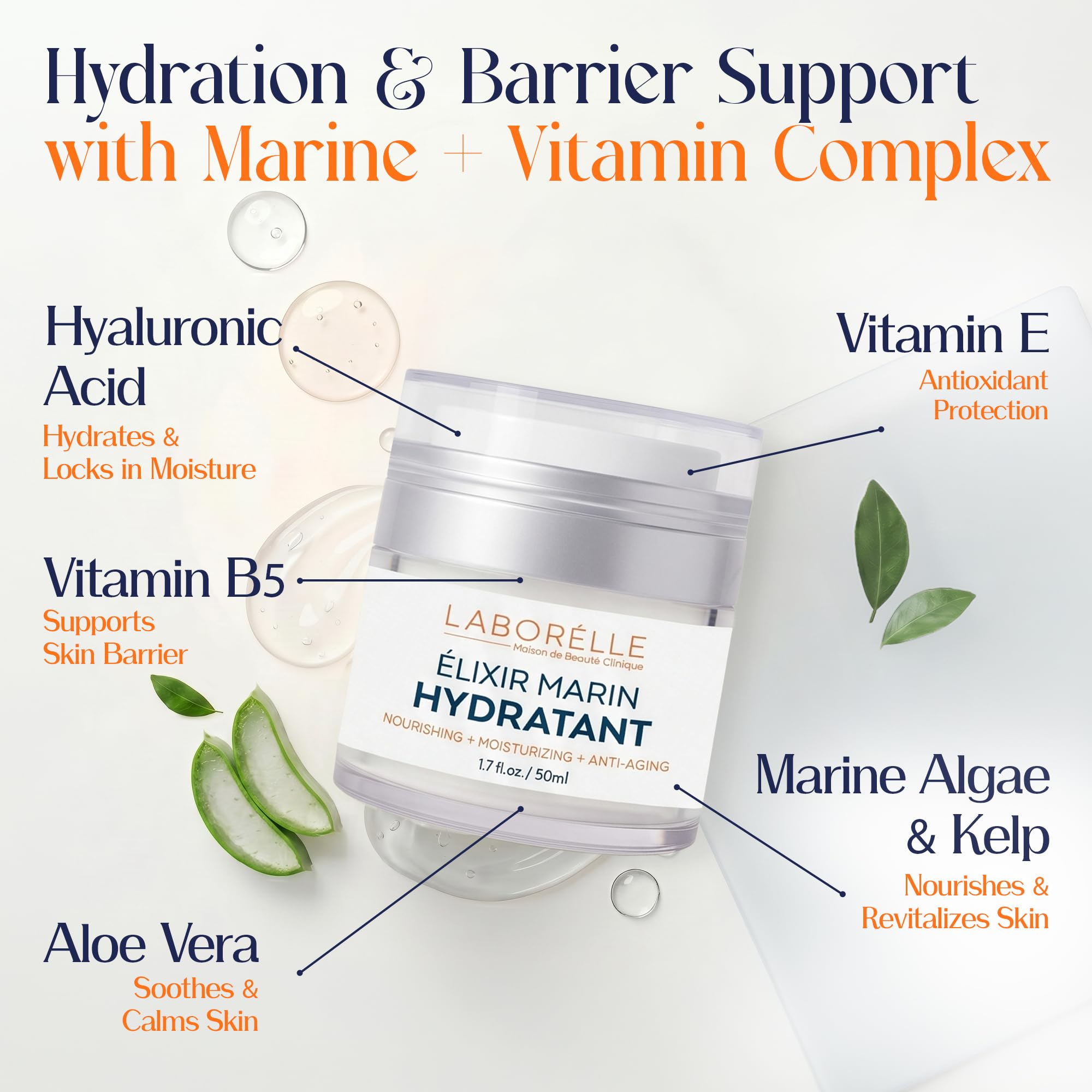 Hyaluronic Acid Face Moisturizer Deep Hydration Cream with - Laborélle Official Imagery - 7