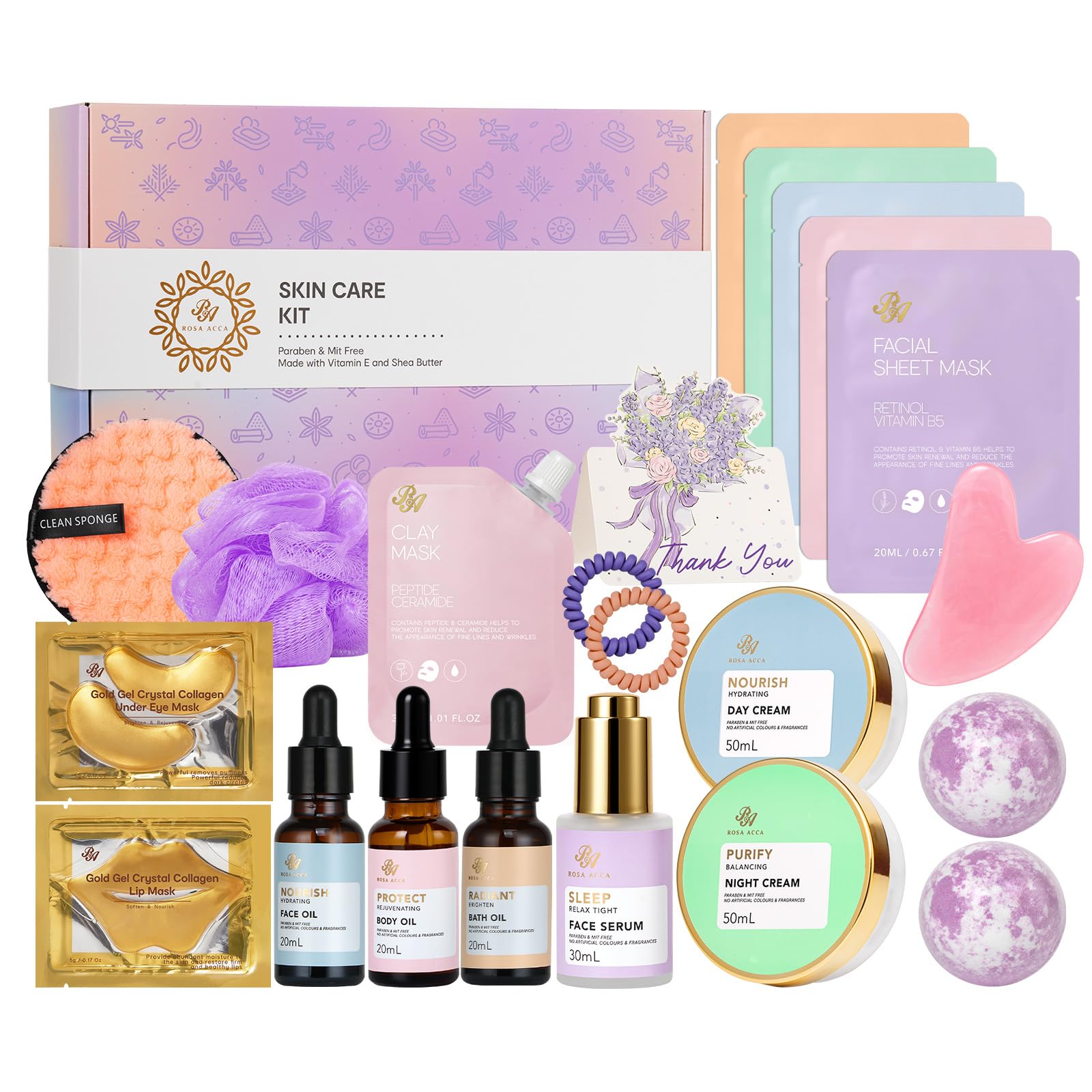 Gifts for Women, Birthday Gift for Women, 30pcs Rose Face Skin - RA ROSA ACCA