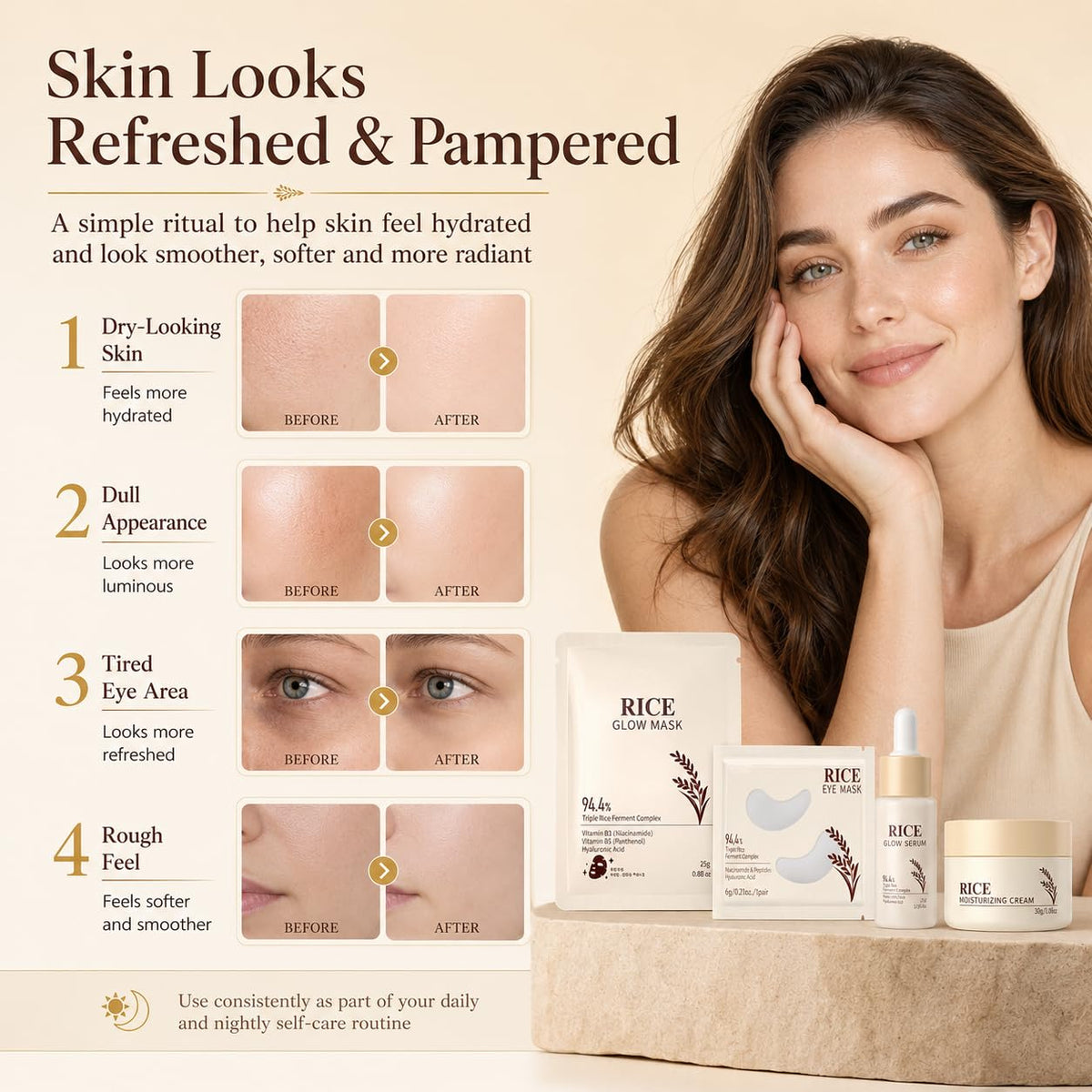 21PCS Rice Skincare Set for Teen Girls Women Korean Skin - MrCuvaryas Official Imagery - 5