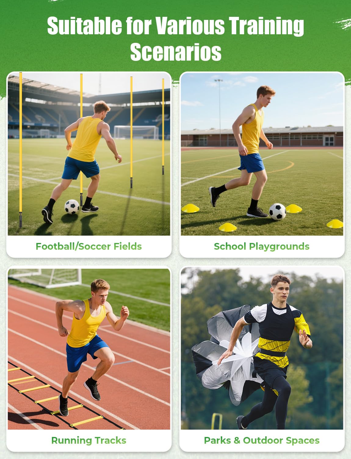 GHB Soccer Agility Training Equipment 6 Agility Poles - GHB Official Imagery - 8