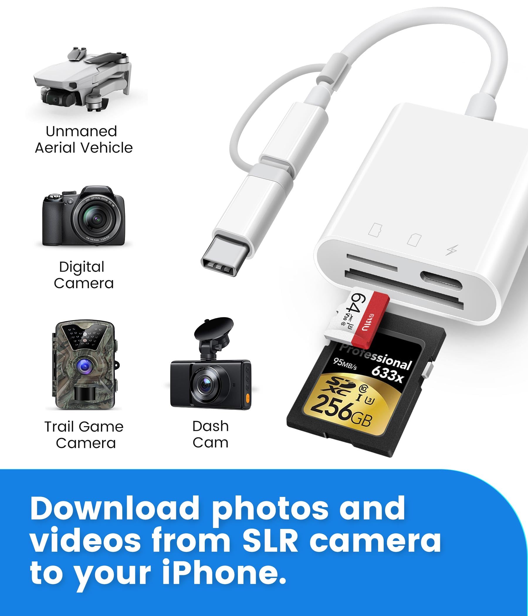 SD Card Reader for iPhone iPad, Oyuiasle Digital Trail Camera SD - Oyuiasle Official Product View 5