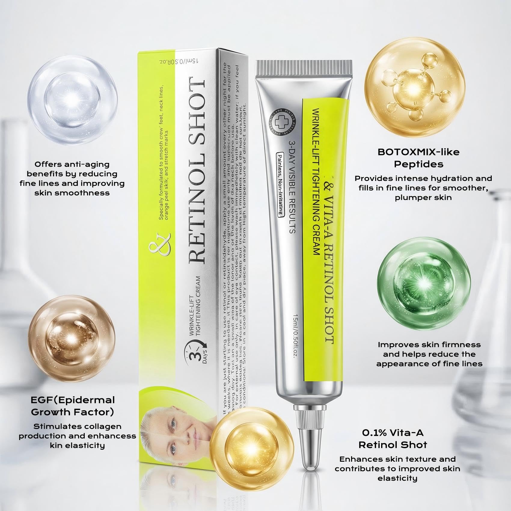 Vita A Retinol Anti Wrinkle Cream Tightening Pore Minimizer - Manoai Official Imagery - 8