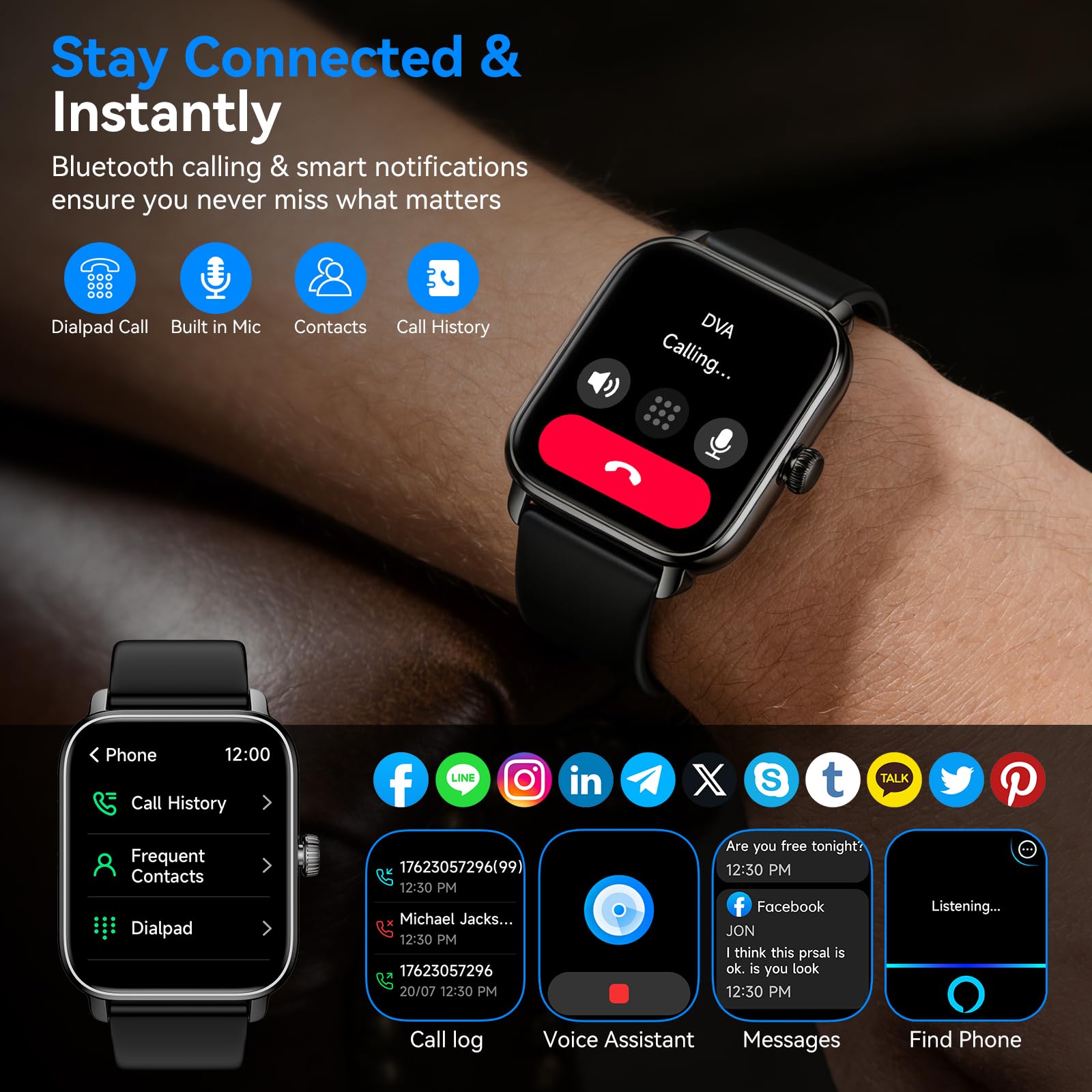 iBesi Smart Watches for Men Women with Alexa Built-in, Bluetooth Call, - View 2
