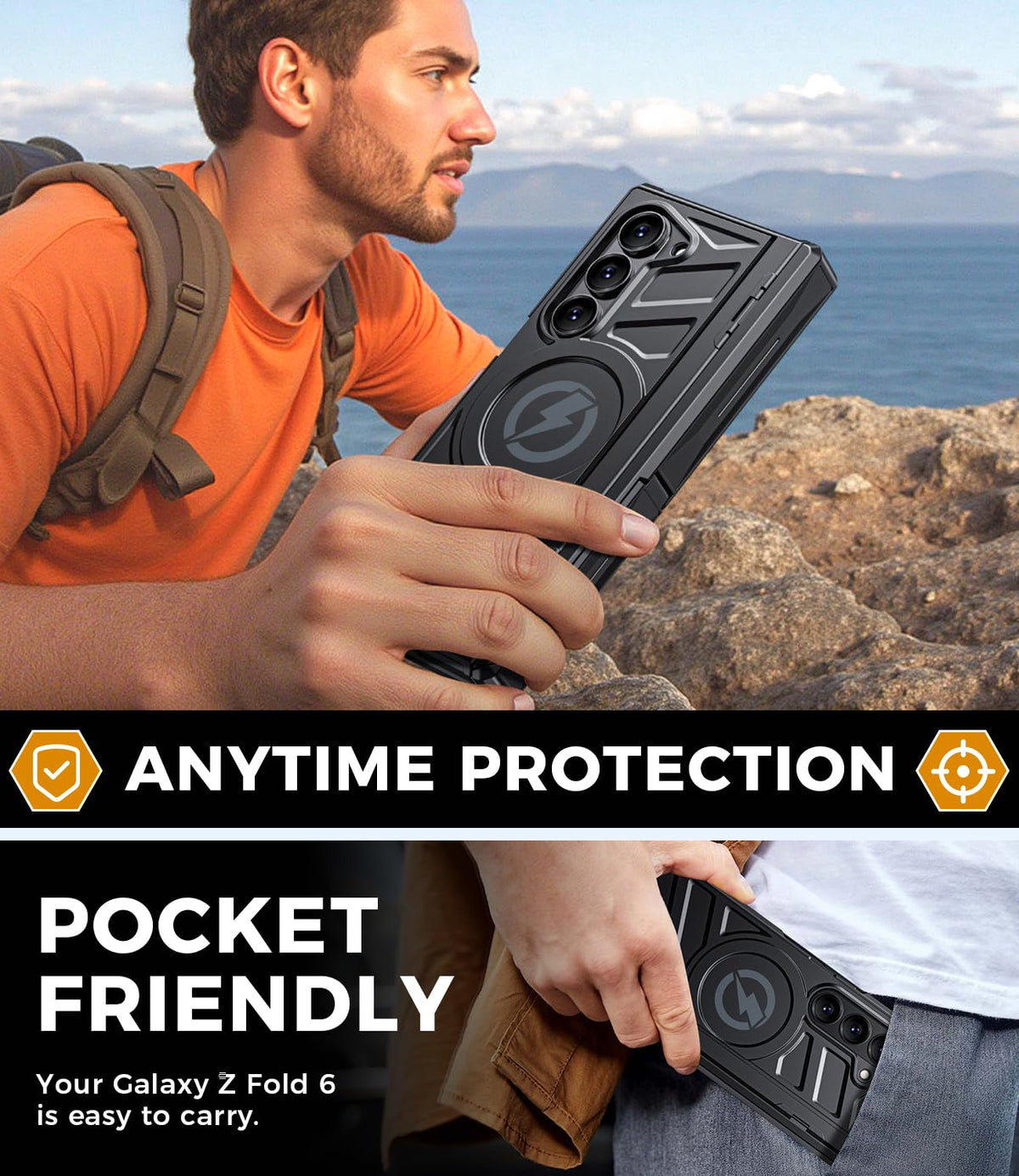 Magnetic for Galaxy Z Fold 6 Case Heavy Duty Armor Phone - LEIAU Official Imagery - 7