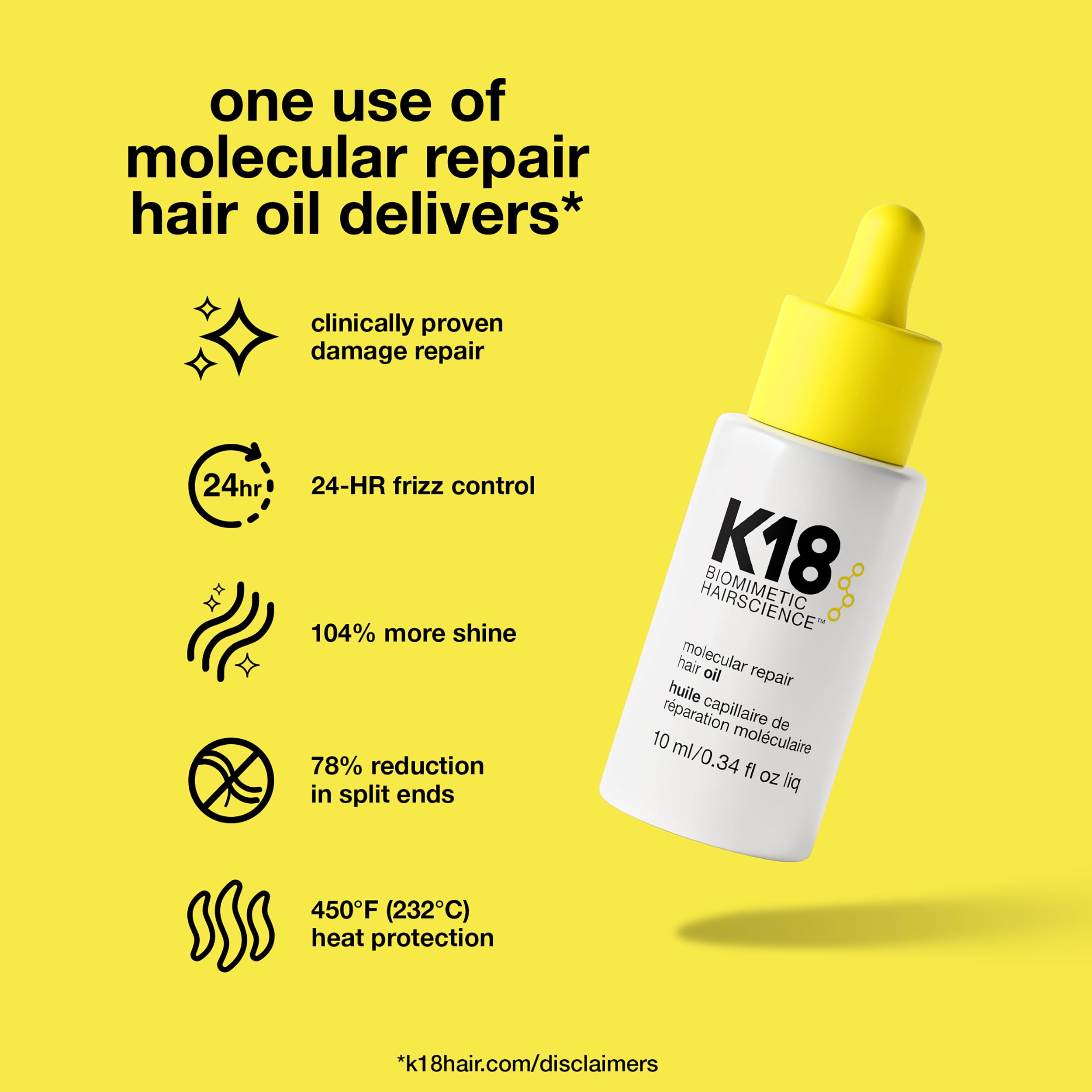 Elefair Tech K18 Molecular Repair Hair Oil, Weightless Oil for Stronger, - Elefair Tech Official Product View 4