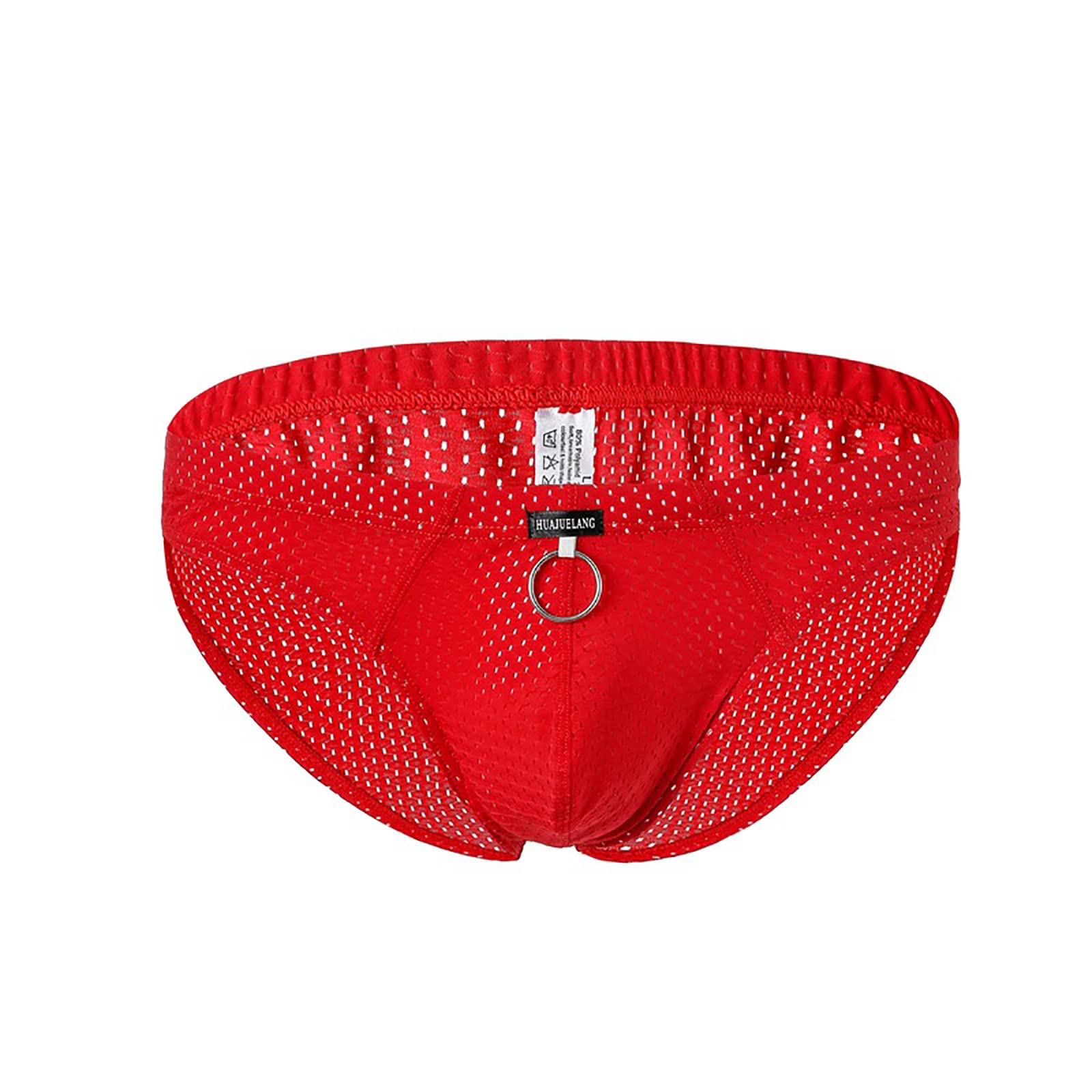 Mens Mesh Breathable Briefs with Ring Stretchy Sports Underwear Plain - View 2