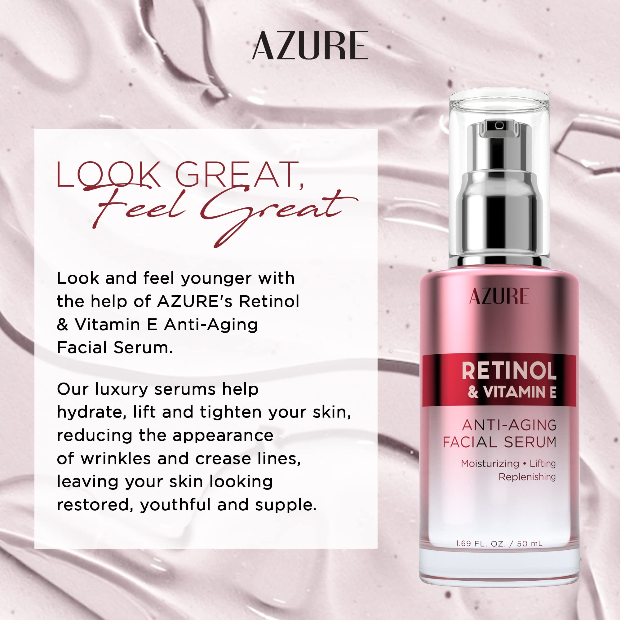 Azure Cosmetics Retinol Serum For Face - Azure Cosmetics Official Product Imagery - 4