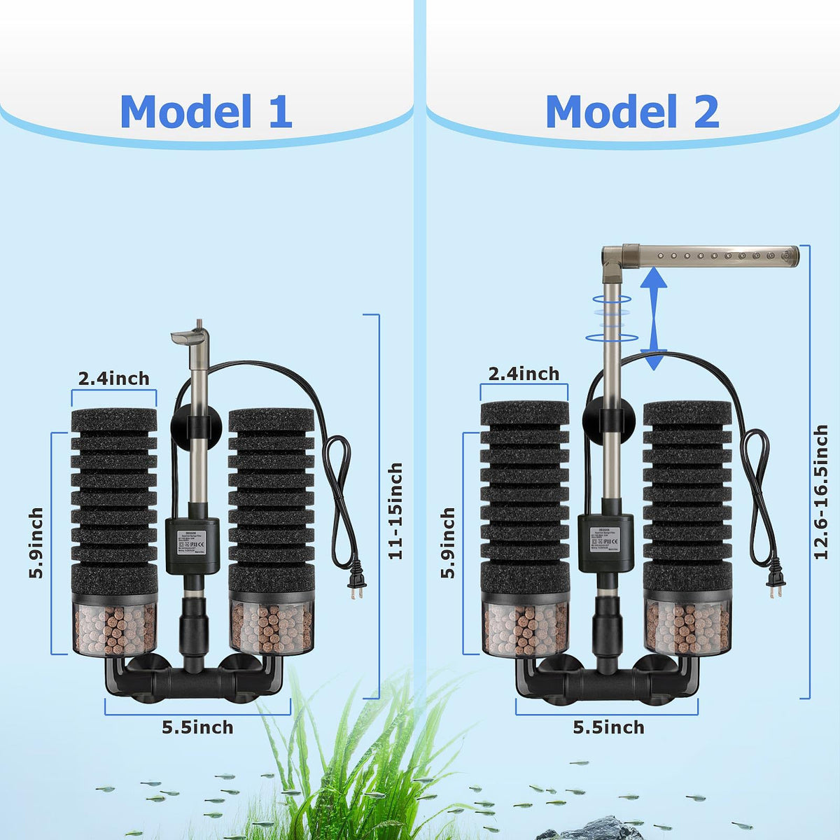 Upgrade Aquarium Electric Power Sponge Filter with - DEGGOX Official Imagery - 3
