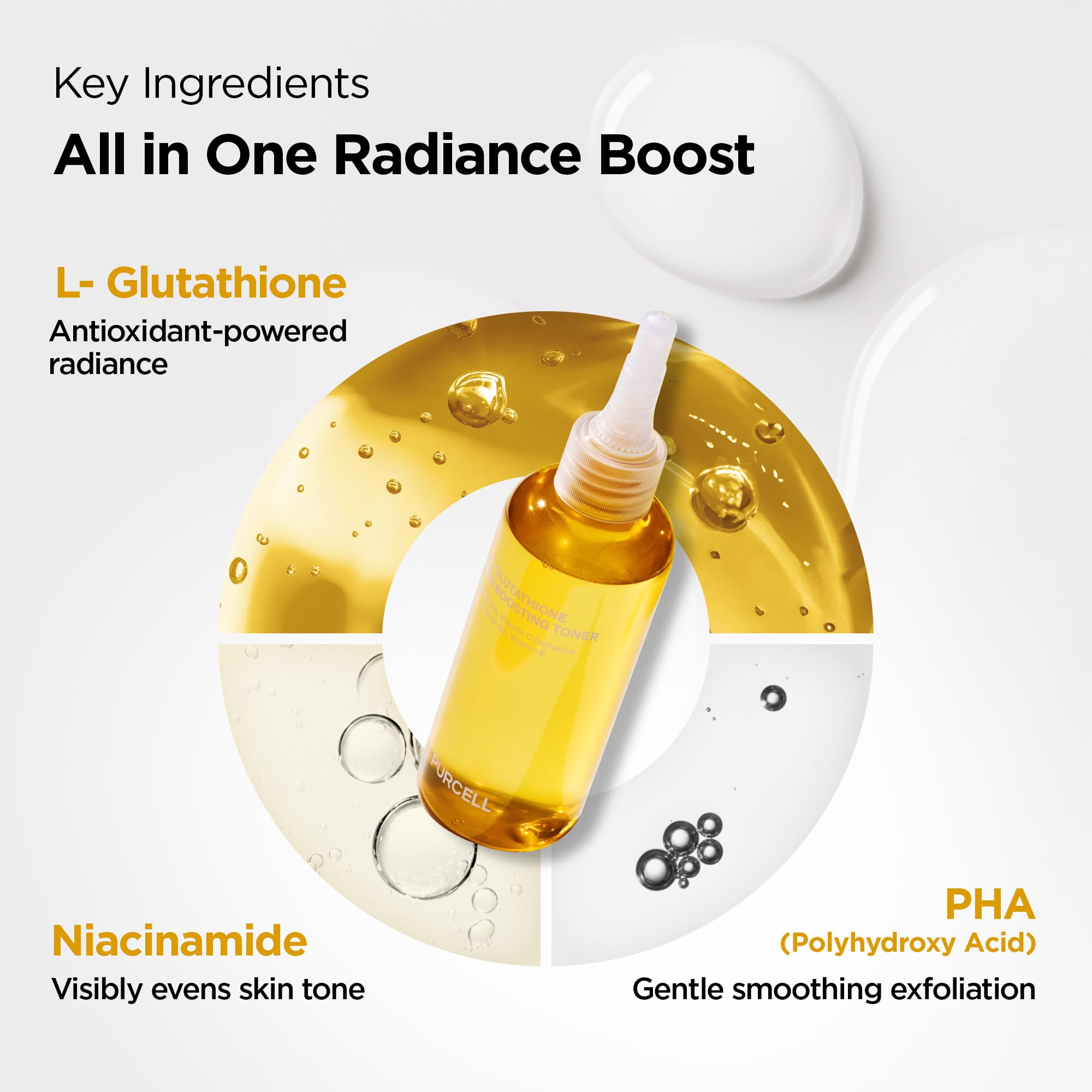 PURCELL L-Glutathione Vitamin Boosting Toner, 5.07 fl oz / 150 ml - PURCELL