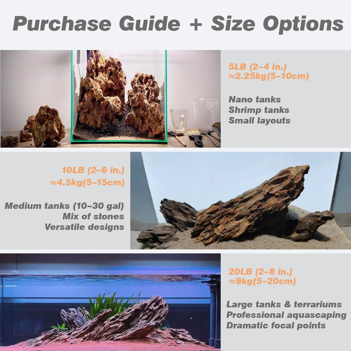 Aquarium Rock Dragon Stones 5lb Natural Rock for Fish Tank 2 - Unocho Official Imagery - 8